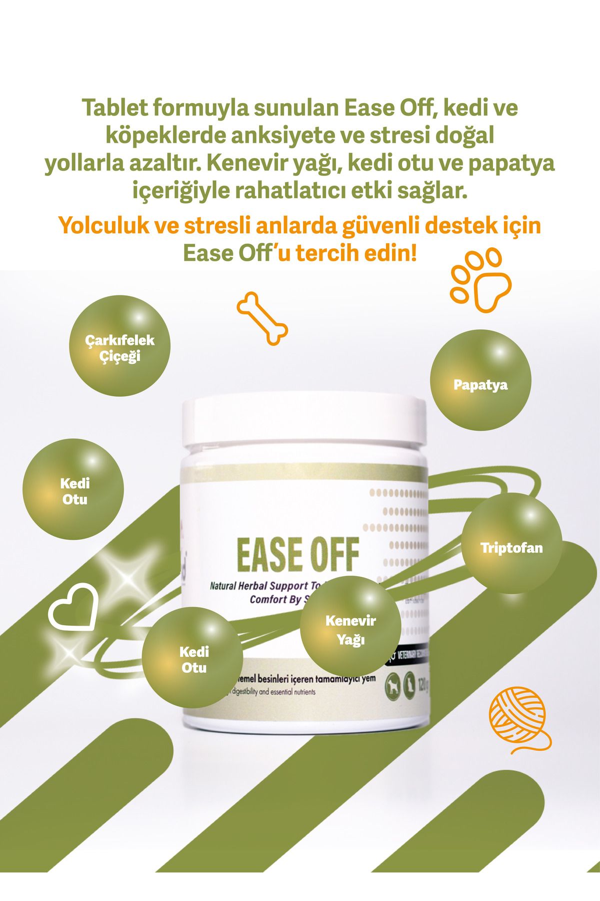 vsd EASE OFF 120g Chew Tablet Köpekler için Yolculuk Stresi Azaltma Desteği