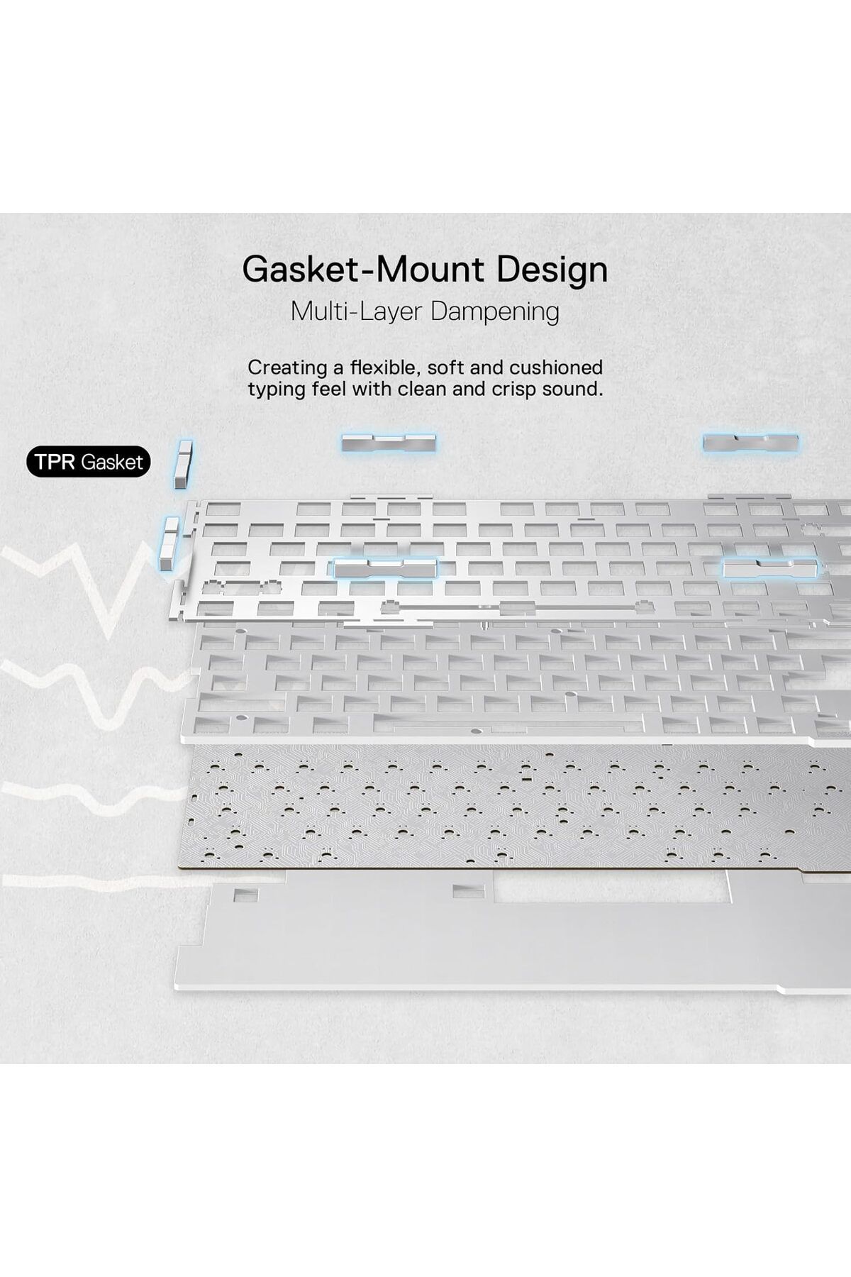 REDRAGON-K649 PRO 78% Wireless Gasket RGB Gaming Keyboard, 3-Modes 82 Keys Full-Transparent Mechanic 5