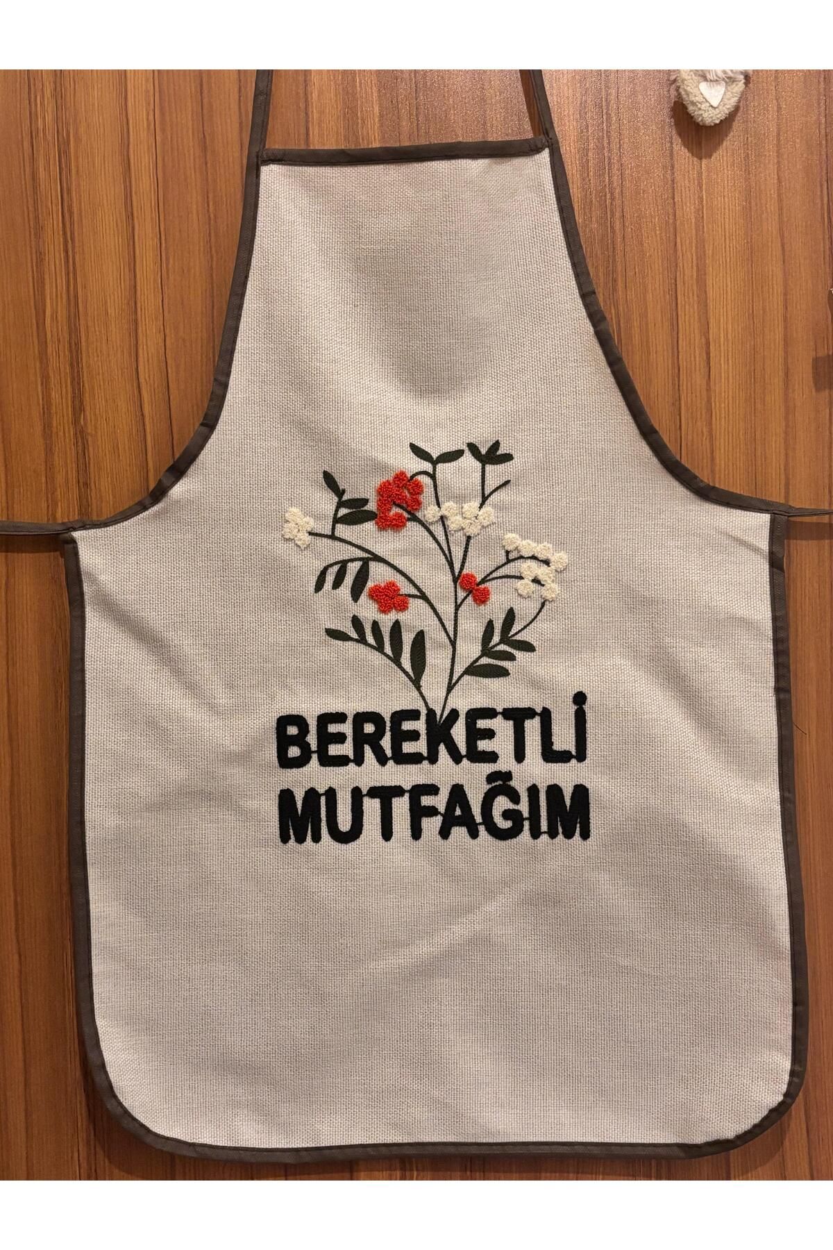 Mustgross Keten Punch Nakışlı Mutfak Önlüğü 1 Adet