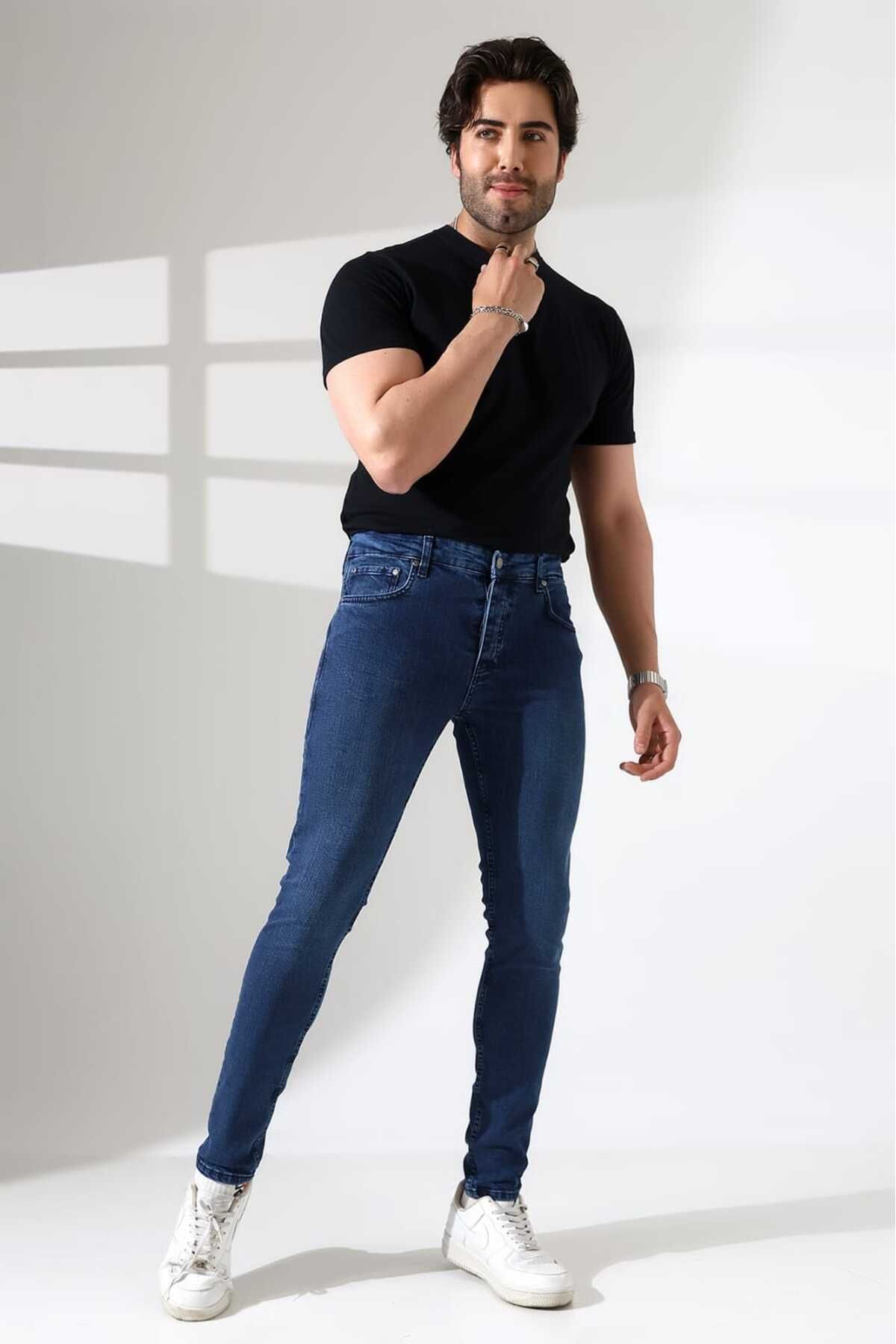 MODA LİKRALI DENİM KUMAŞ AĞARTMALI PANTOLON