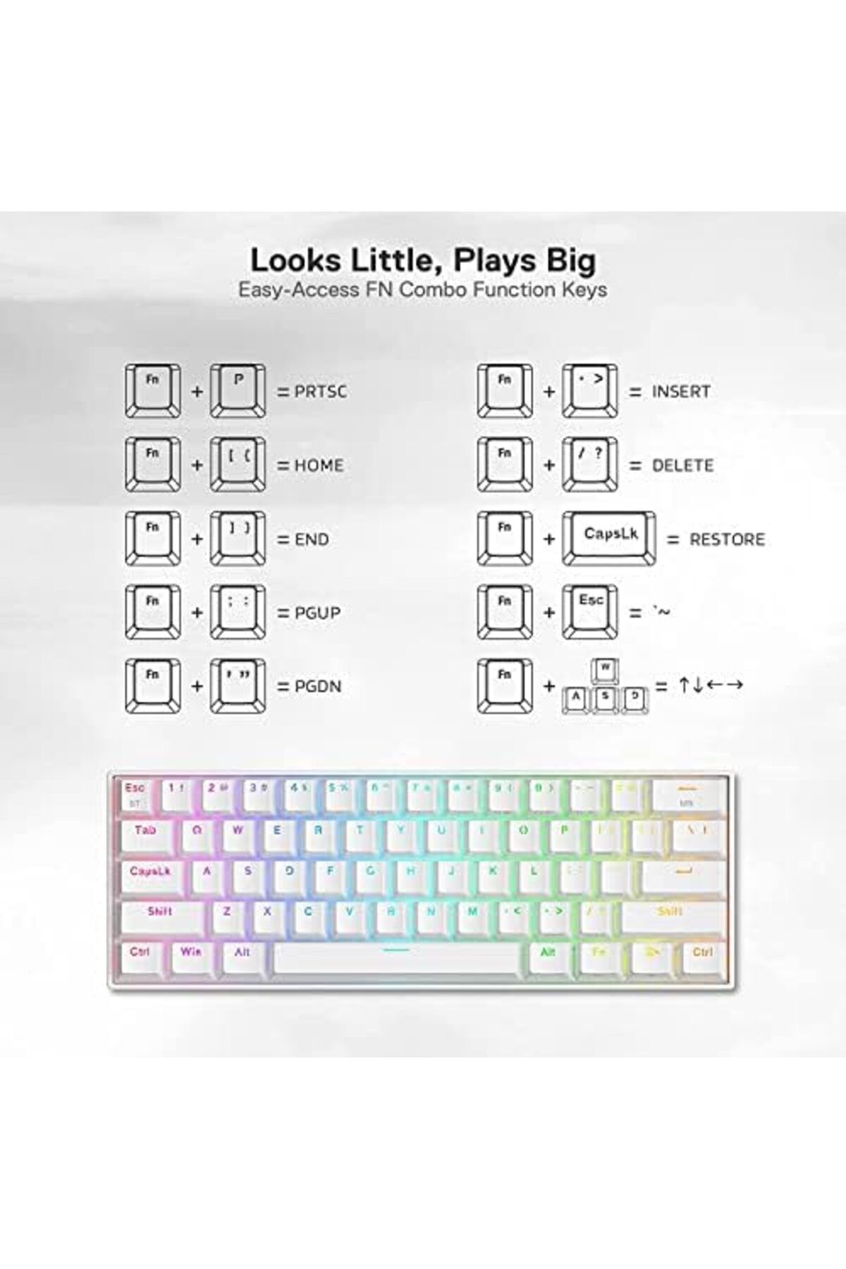REDRAGON-لوحة مفاتيح الألعاب الميكانيكية K530 Pro Draconic مع إضاءة خلفية RGB 3