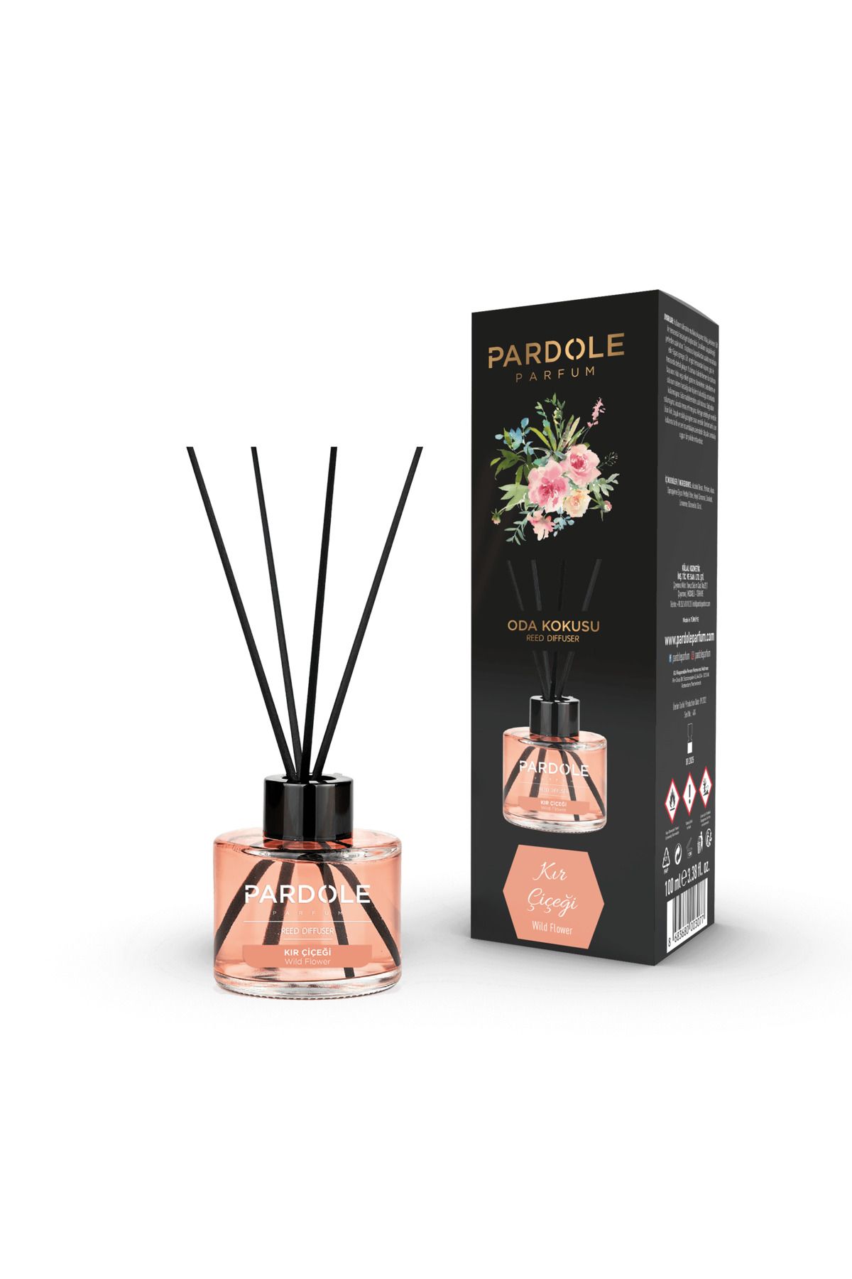 PARDOLE 145 ml Kır Çiçeği Bambu Çubuklu Oda Kokusu - Çiçeksi Çubuklu Oda Kokusu