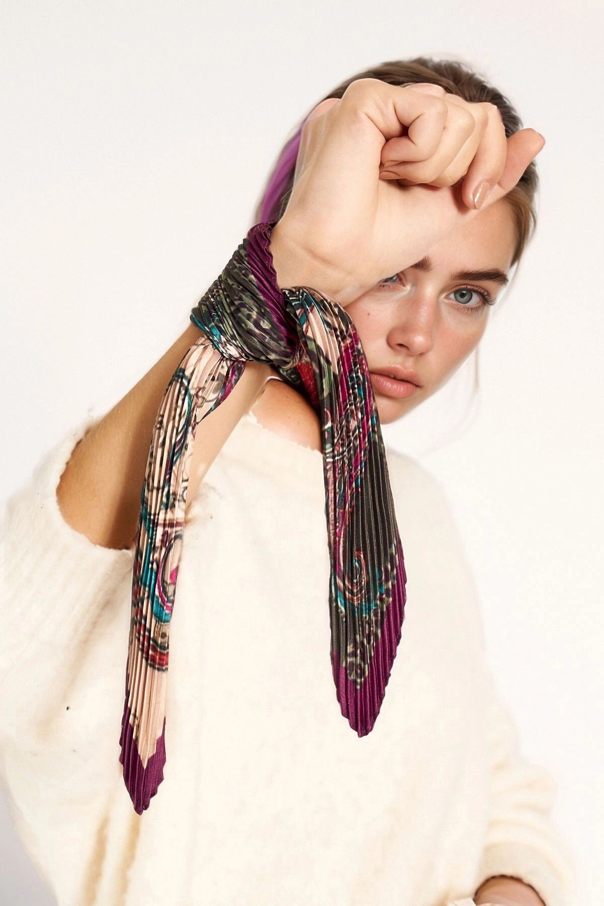 bacc Mor Etro Desenli Piliseli Bandana Fular BCNSV-2513458-1