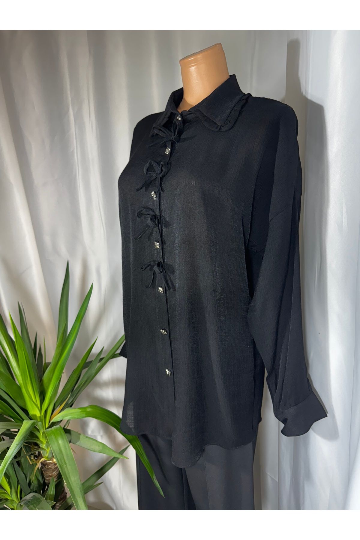 Butik fiyonklu tunik gömlek