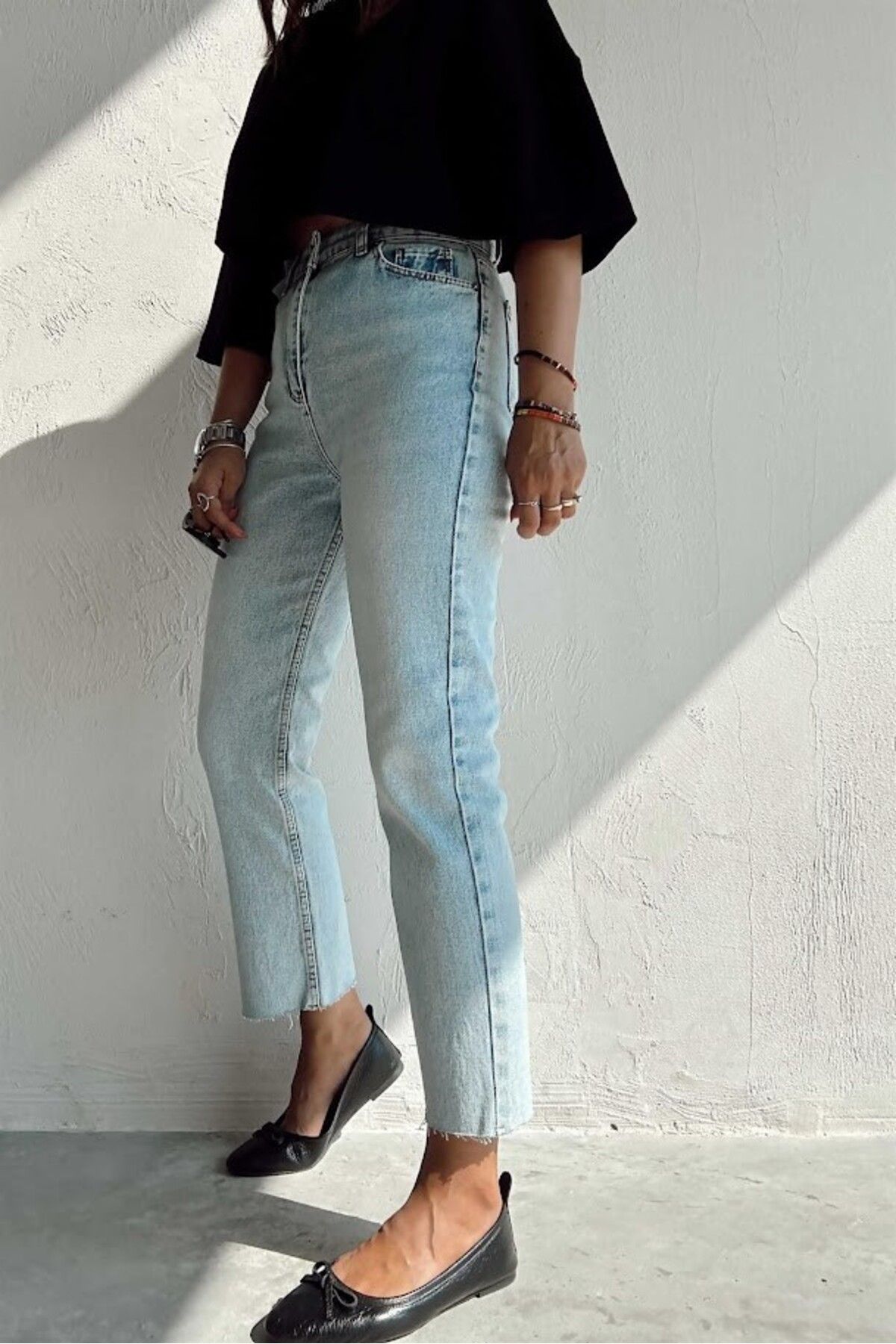 Denimons kesik paça boyfit jean