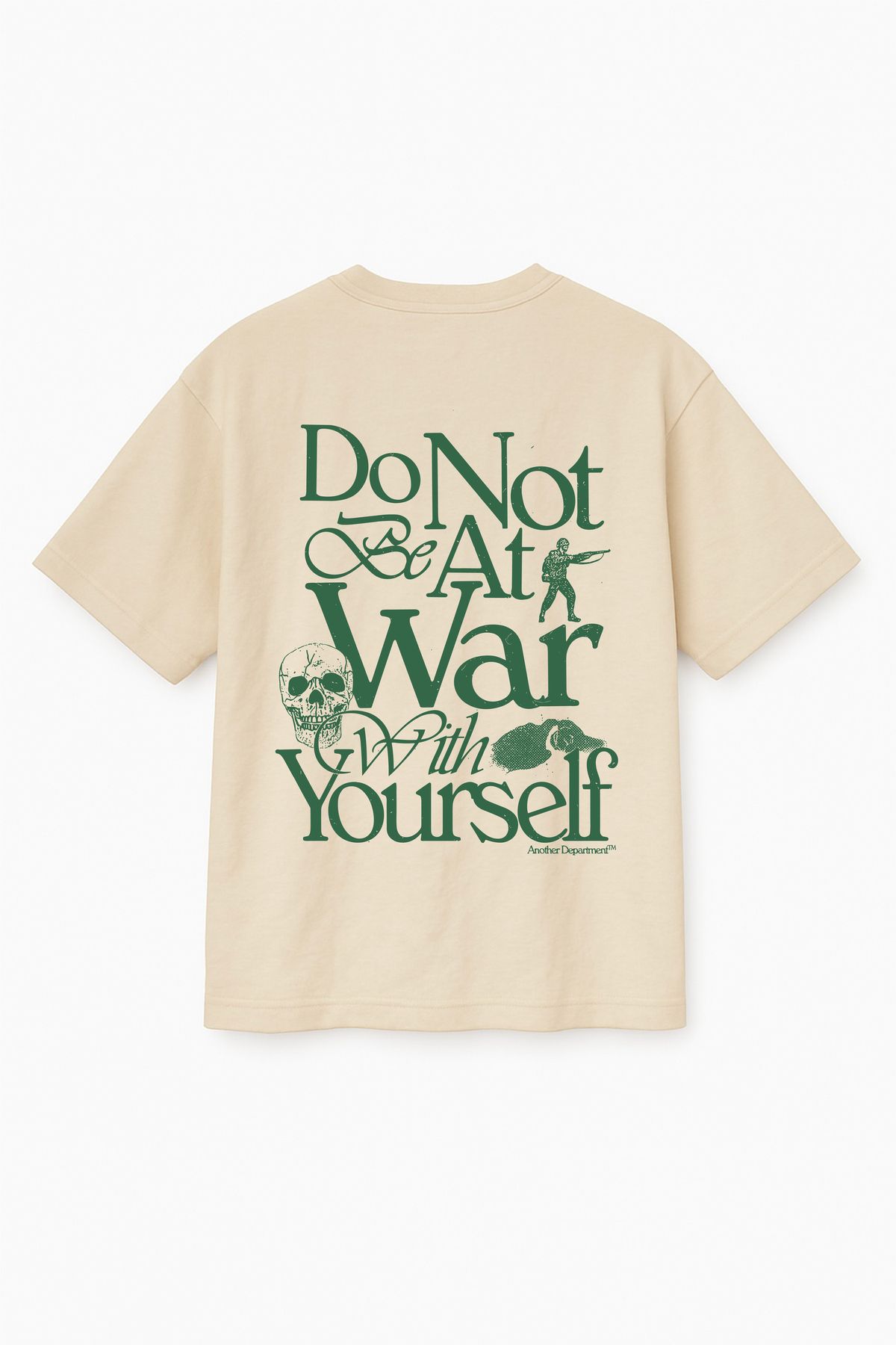 Altair Tr Bej Renk Oversize Do Not Be At War With Yourself Baskılı Unisex Tişört T-Shirt