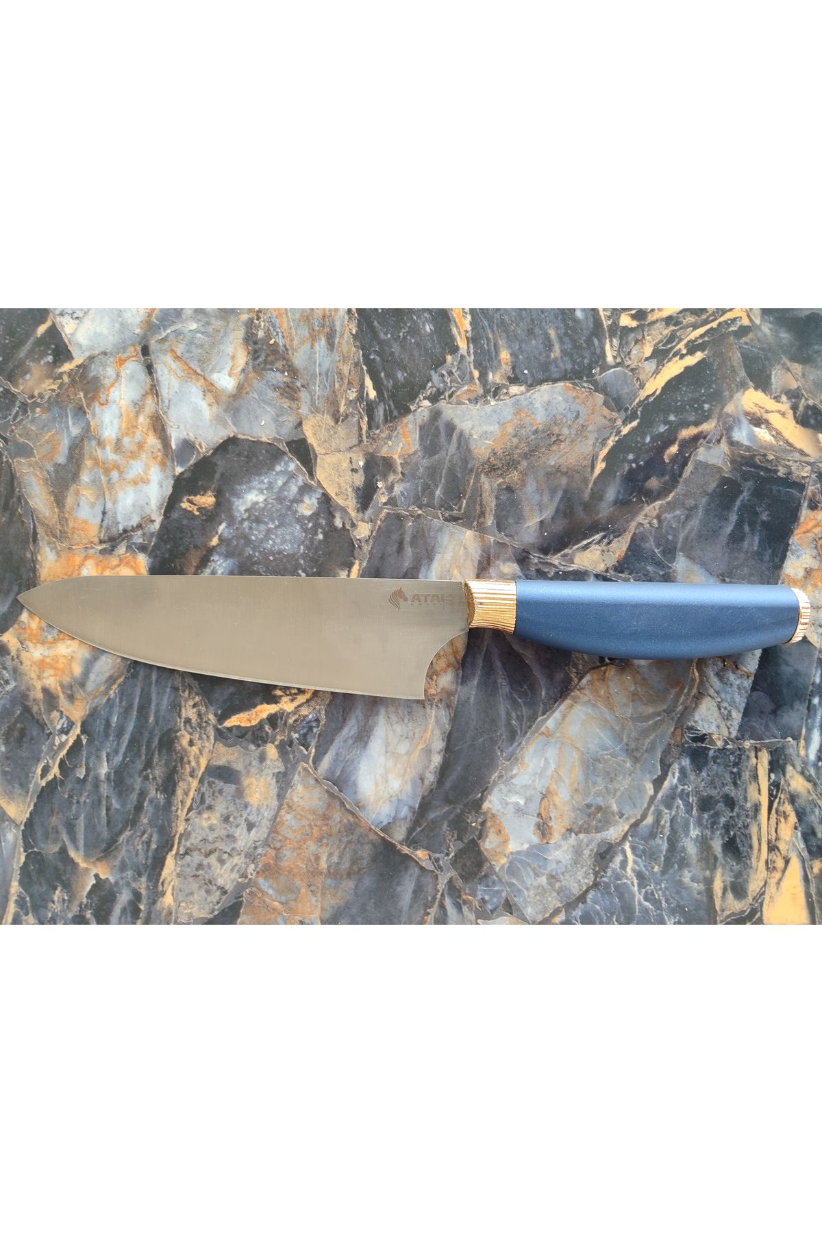 empressnaturalstone Şef Bıçağı – Mavi Oval Kabze