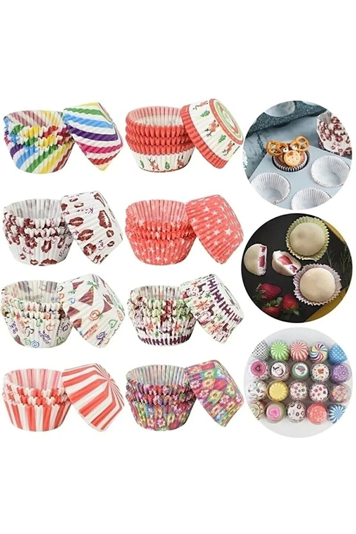 mczhome 200 Adet Renkli Muffin Cupcake Kalıpları Kek Kapsülü Cupcake Muffin Kağıdı