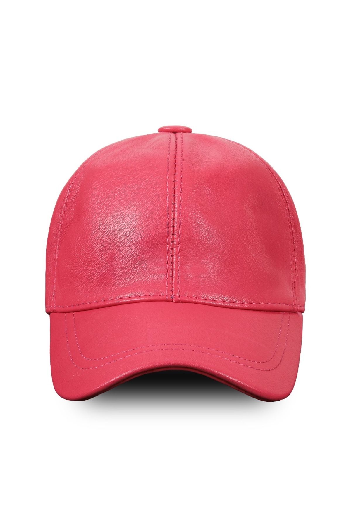 Butik Pembe %100 hakiki gerçek deri kep şapka