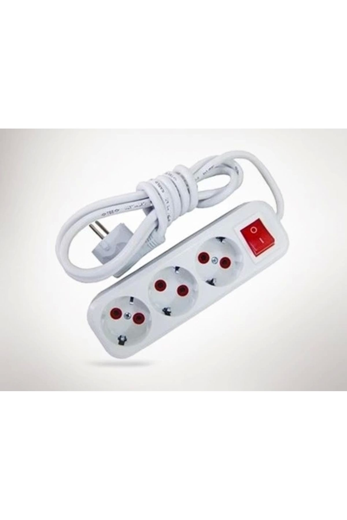 OurStyles 2 Metre Kablolu Anahtarlı 3 Lü Topraklı Grup Priz
