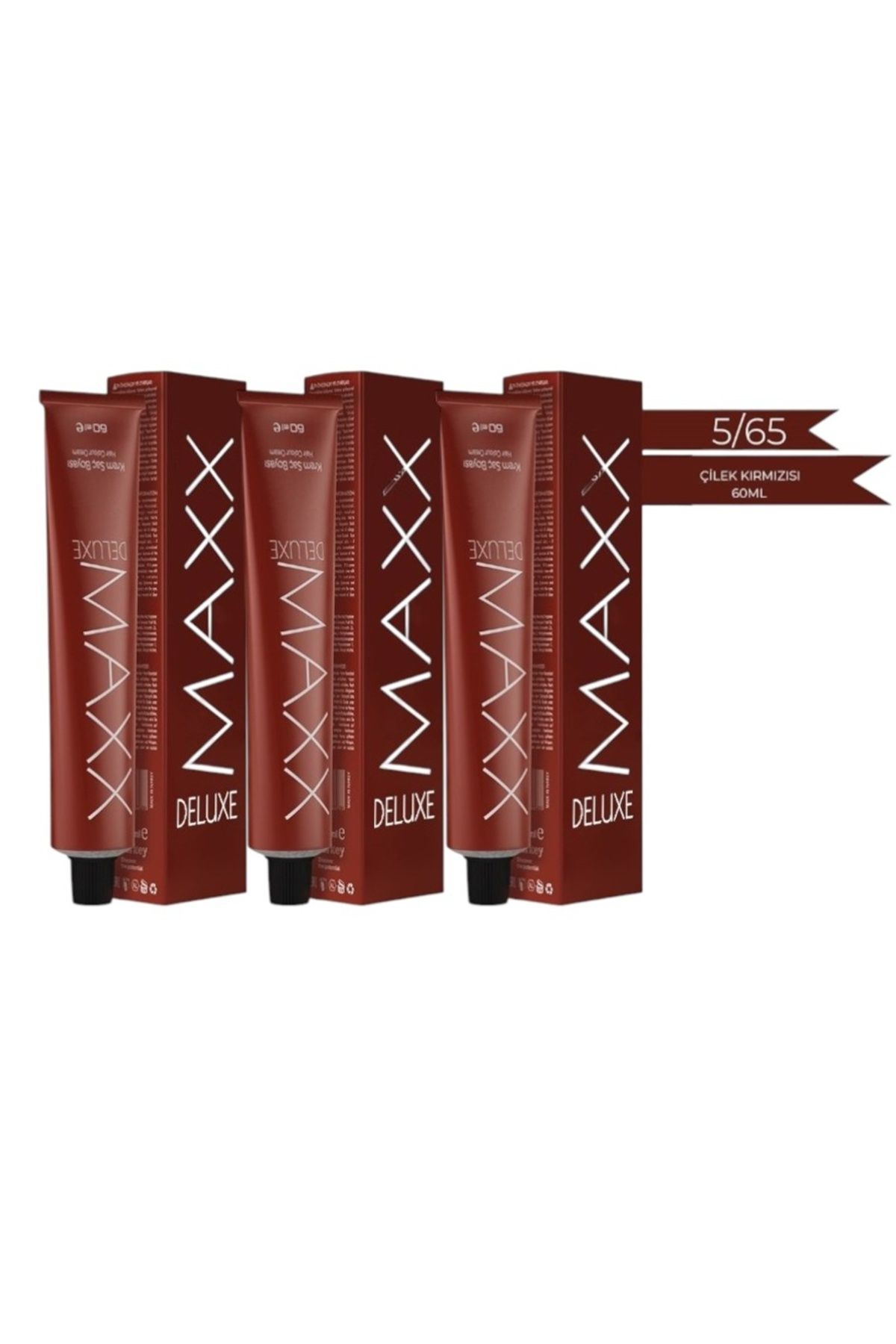 MAXX DELUXE 5.65 Çilek Kırmızısı Krem Tüp Boya -60 ml 3 adet