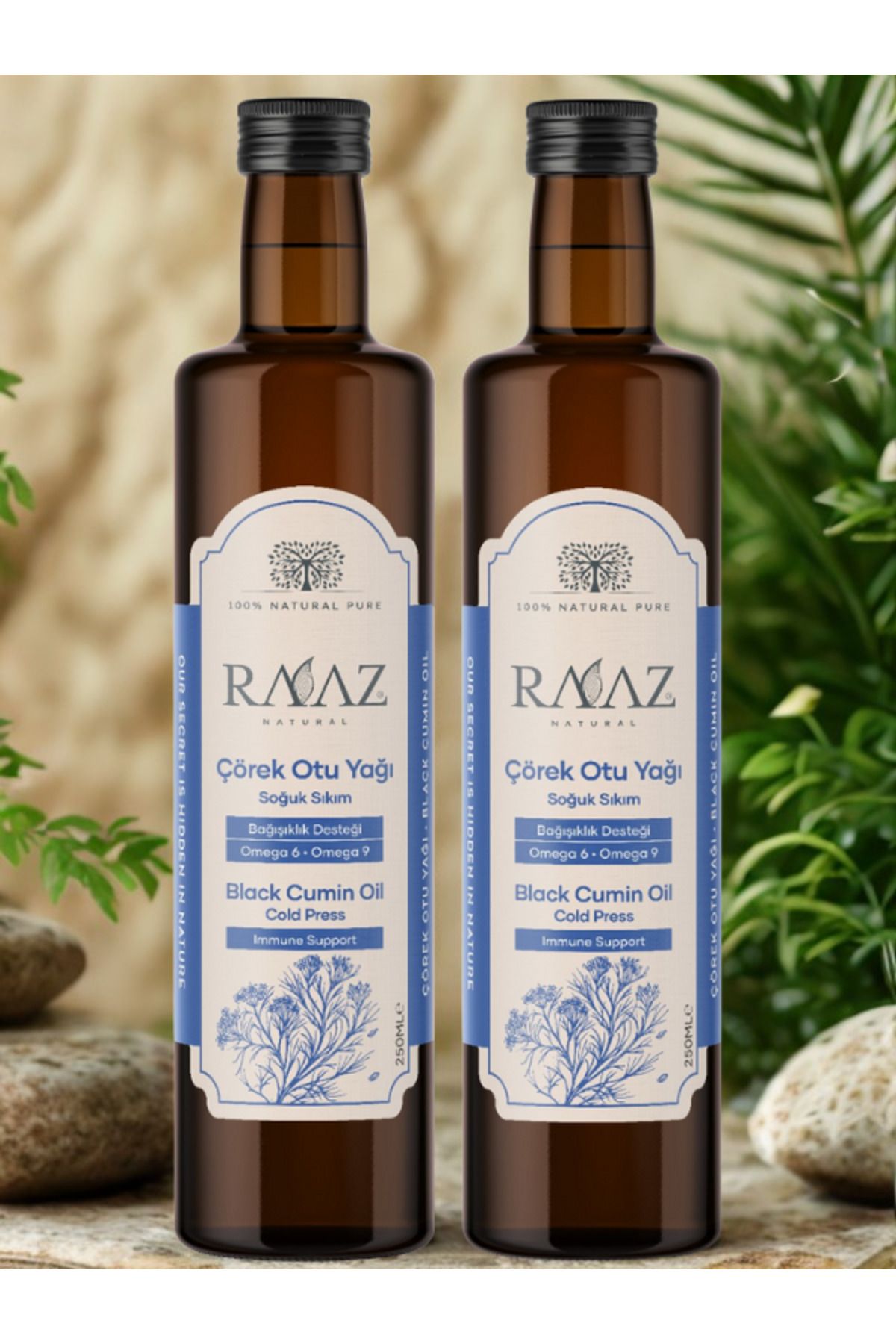 RAAZ Avantajlı 2’li Yağ Seti – Çörek Otu Yağı 250 ml x2 %100 Saf, Doğal ve Soğuk Sıkım