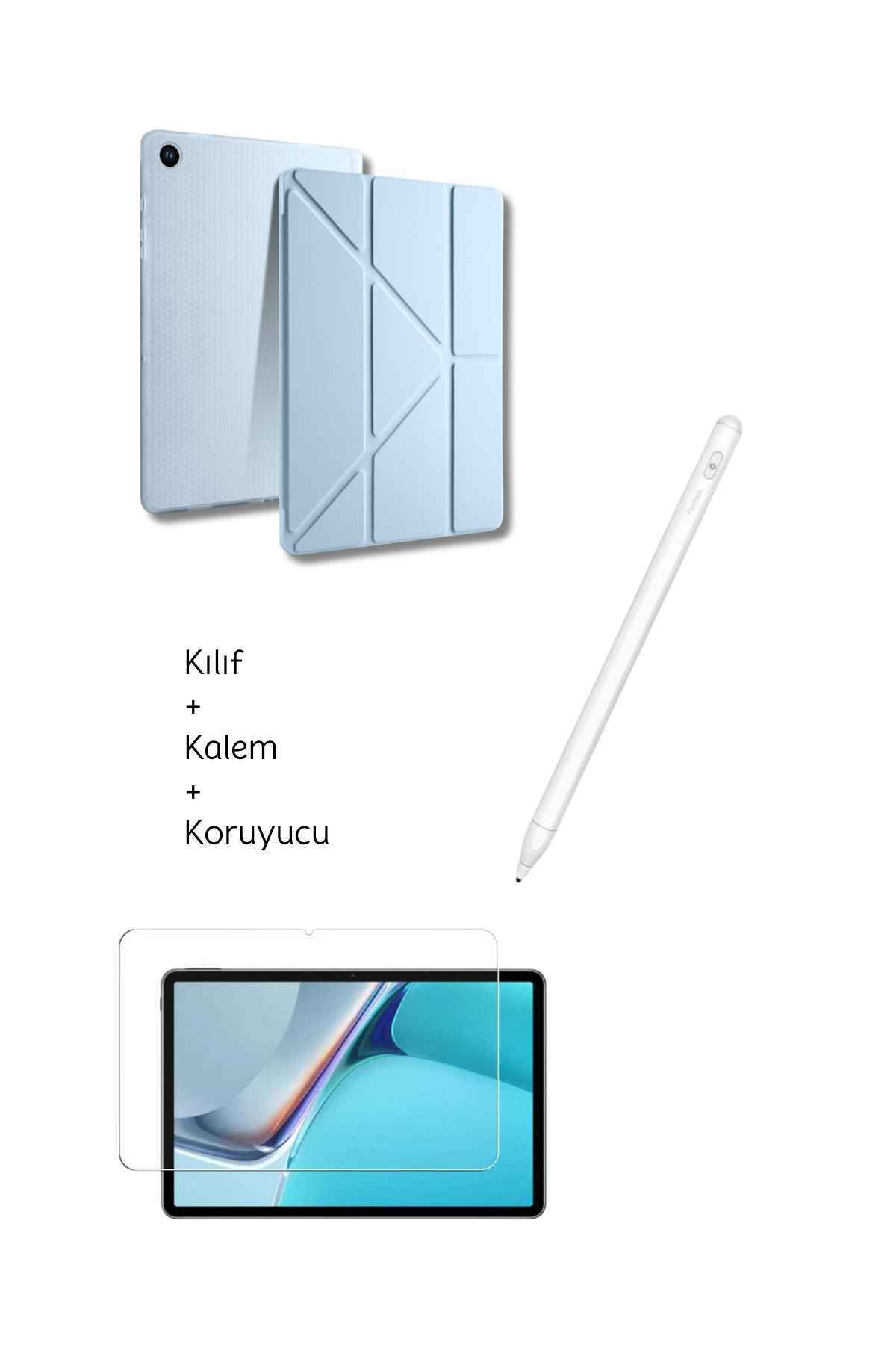 Fuchsia Galaxy A9 Plus X210 11 inç Uyumlu Tablet Kılıfı Tri Folding Tablet Kalemi Fskl02 Ekran Koruyucu