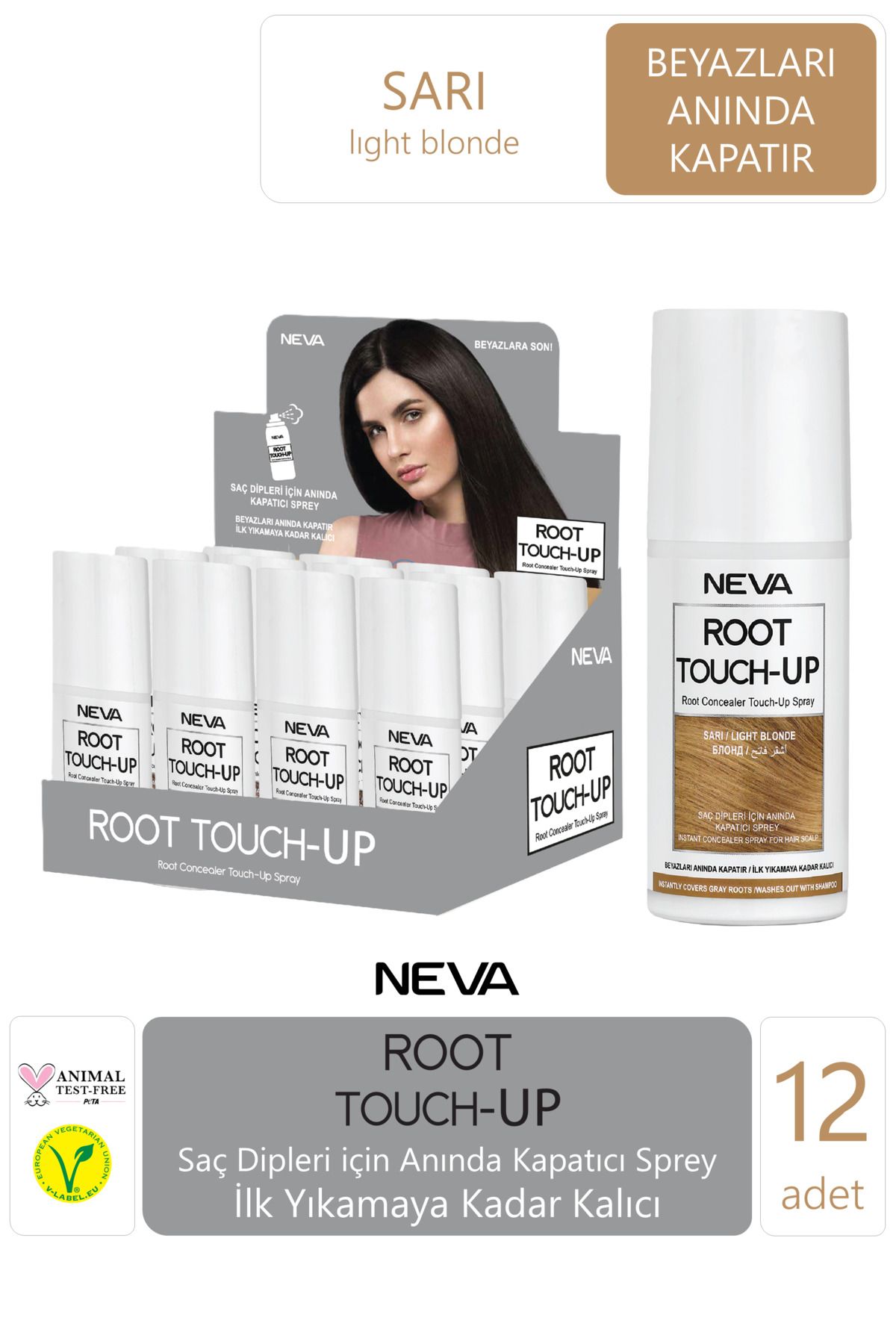 Neva Root Touch-up Kapatıcı Sprey - Sarı 12'li Paket