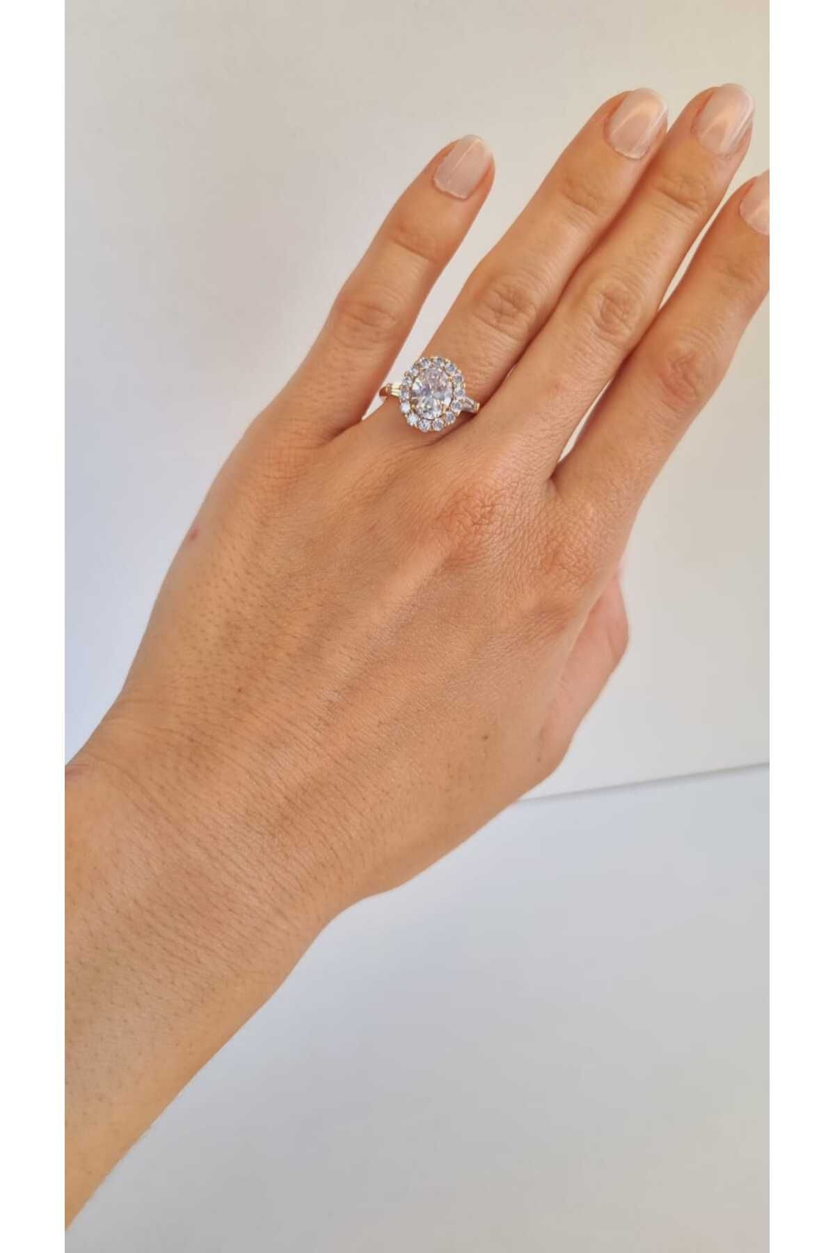 İNİTİUM Paslanmaz Çelik Zirkon Taşlı Rose Gold Yüzük