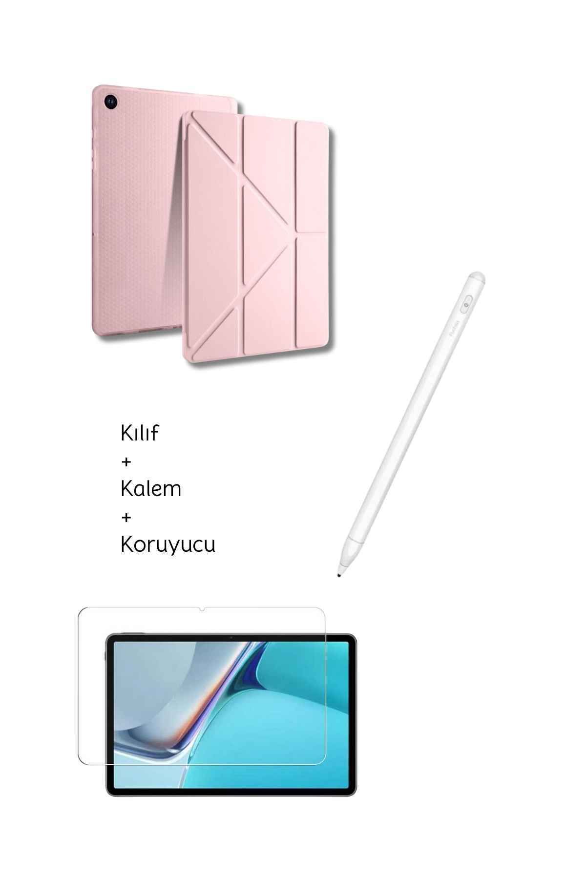 Fuchsia Galaxy A9 Plus X210 11 inç Uyumlu Tablet Kılıfı Tri Folding Tablet Kalemi Fskl02 Ekran Koruyucu