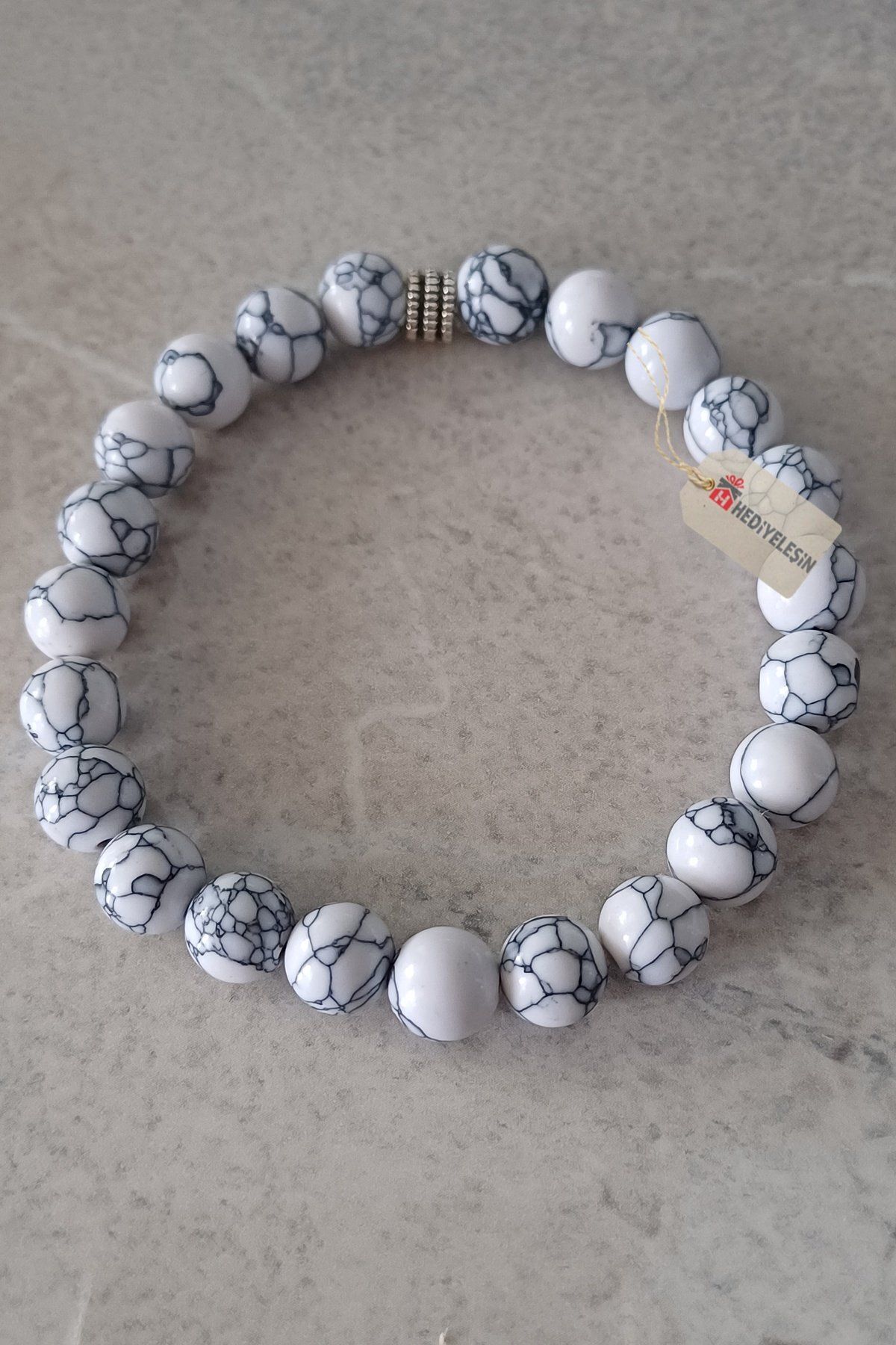 Hediyeleşin Havlit Taşı Doğal Taş Bileklik - 8 mm.