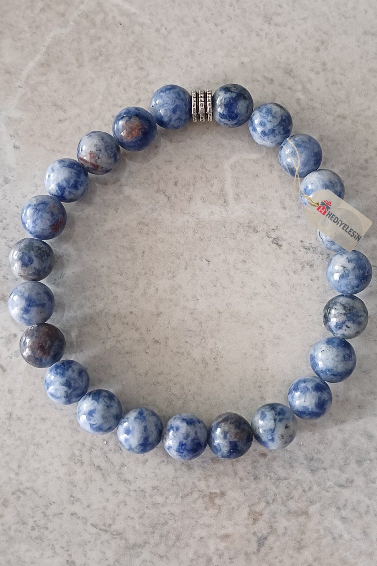 Hediyeleşin Sodalit Doğal Taş Bileklik - 8 mm.