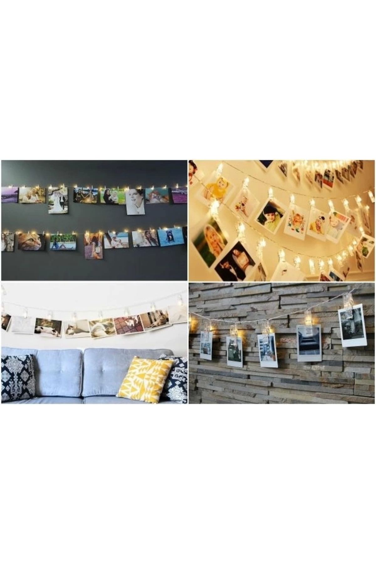 OurStyles 10 Lu Led Işıklı Fotoğraf Mandalları Rgp