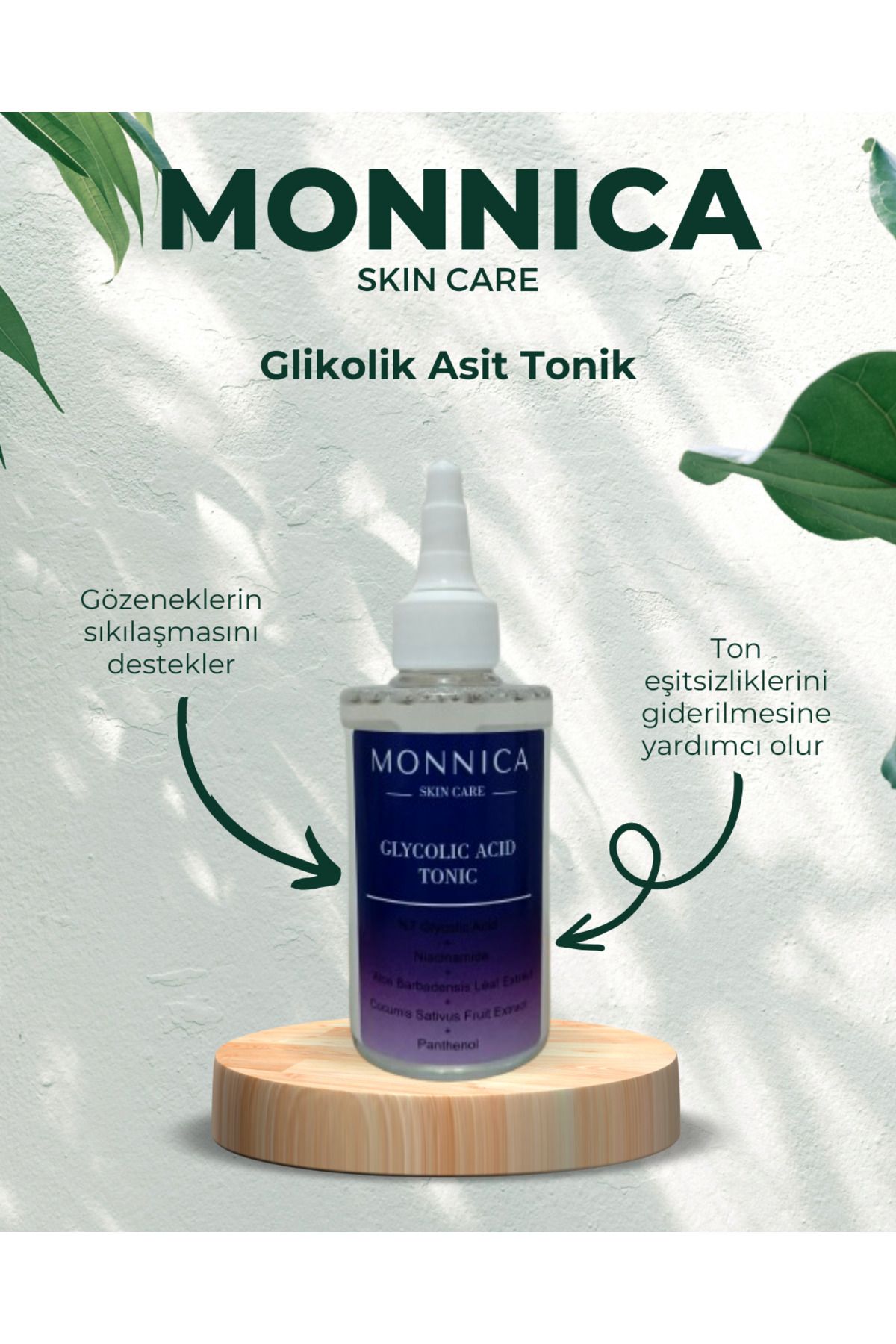 MONNICA BEAUTY Leke Karşıtı Gözenek Sıkılaştırıcı Glikolik Asit Tonik 200 Ml