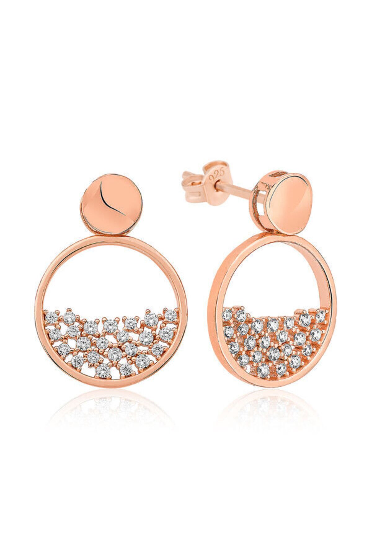 shop Rose Çıg Damlası Çivili 925 Ayar Gümüş Küpe