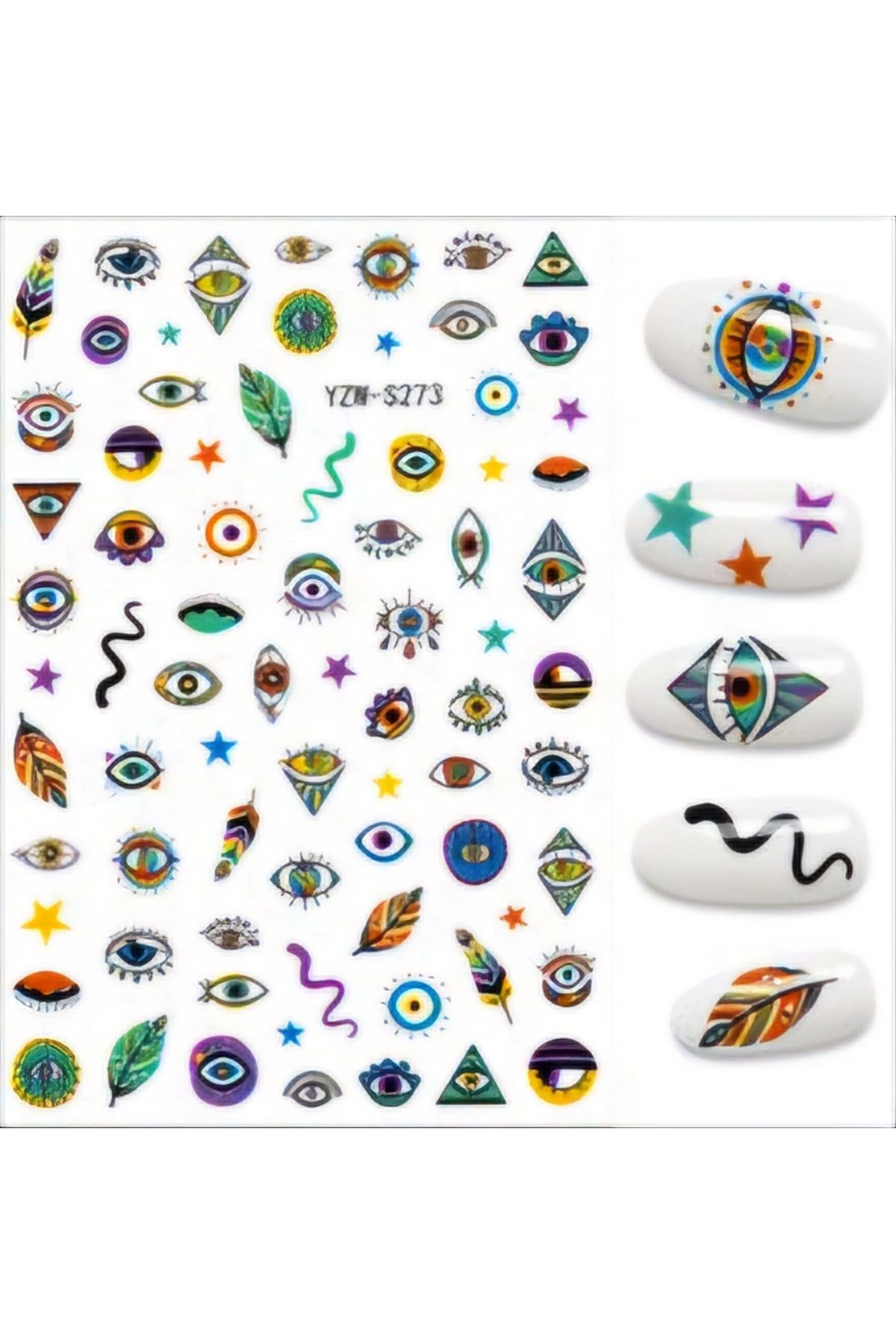 Sibelon 3D Kabartmalı Nail Art Sticker Kendinden Yapışkanlı Tırnak Dövmesi Takma Tırnak Süsleme