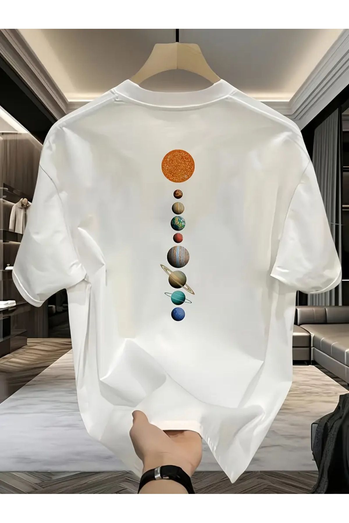 AEMİ Unisex Sun System Oversize Bisiklet Yaka T-shirt