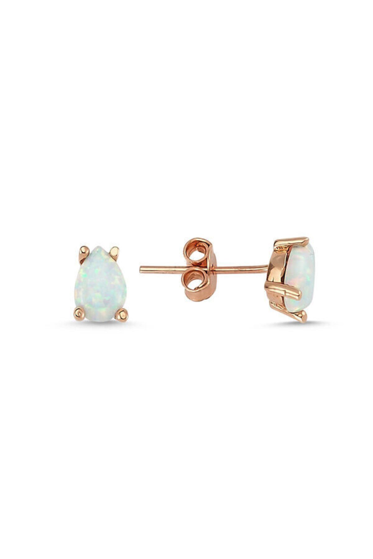 shop Damla Opal Taş Çivili 925 Ayar Gümüş Küpe