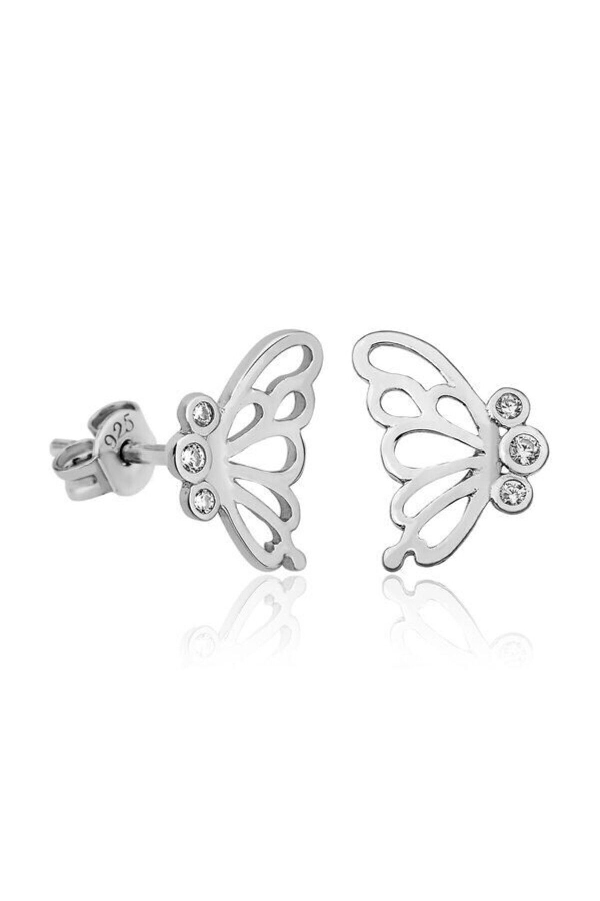 shop Kelebek Çivili 925 Ayar Gümüş Küpe