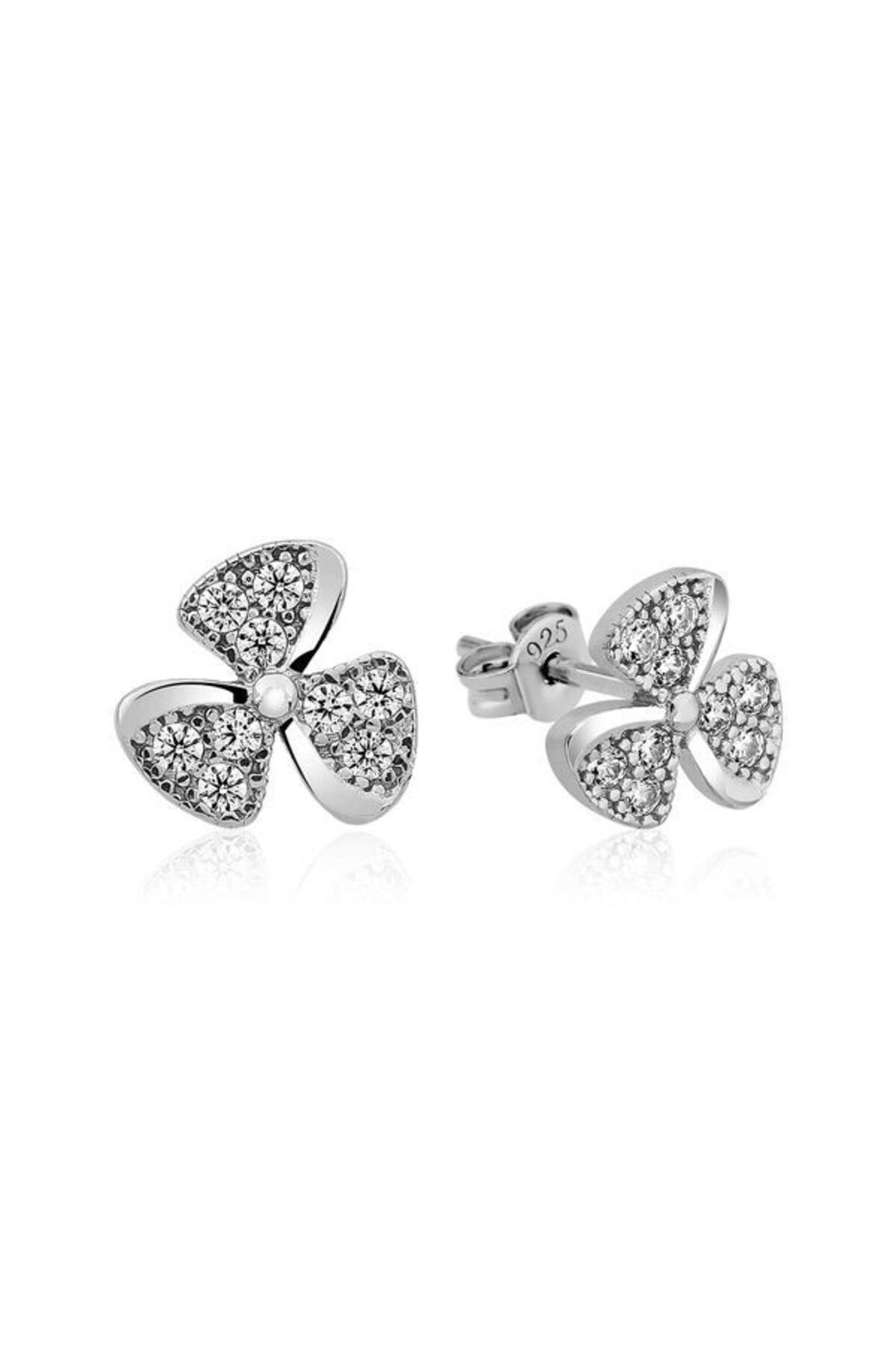 shop Çiçek Çivili 925 Ayar Gümüş Küpe