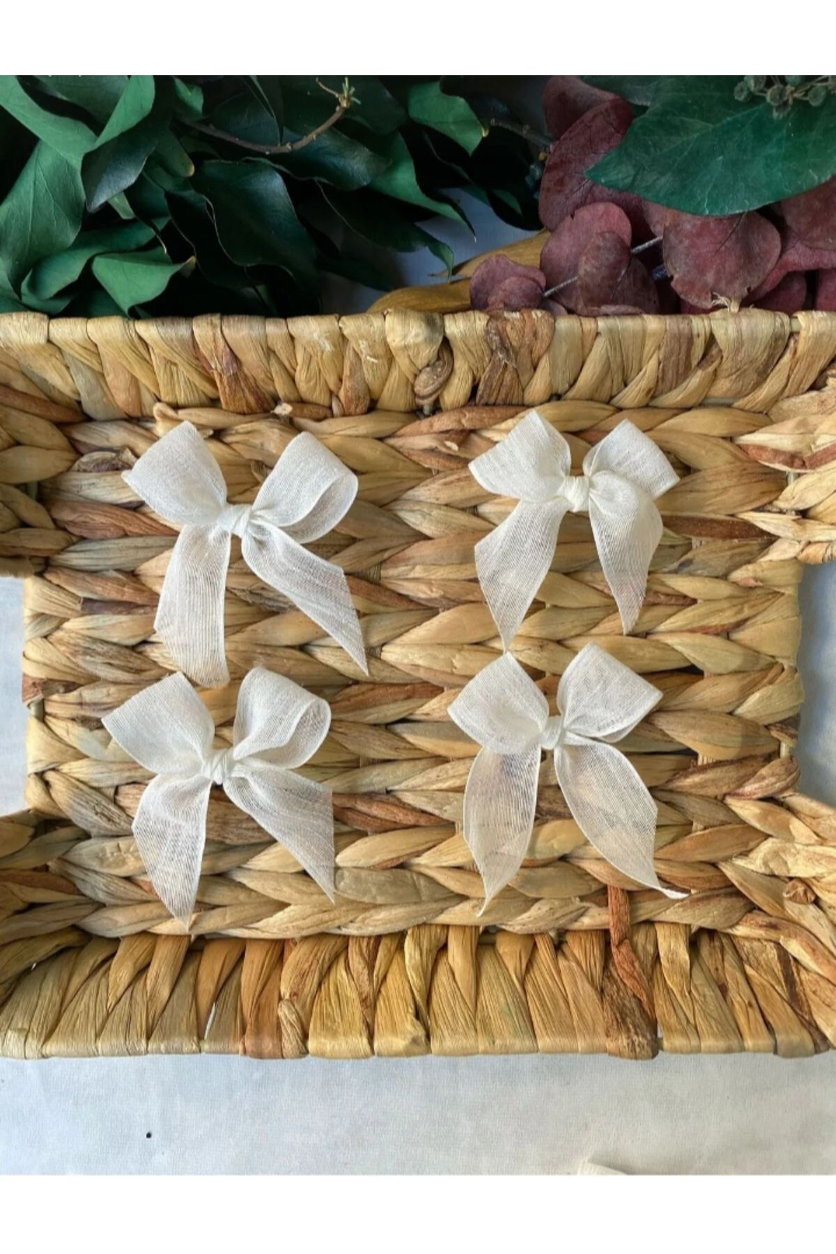 shop Ekru Sade Hazır Fiyonk Keten Kurdele - 100 Adet