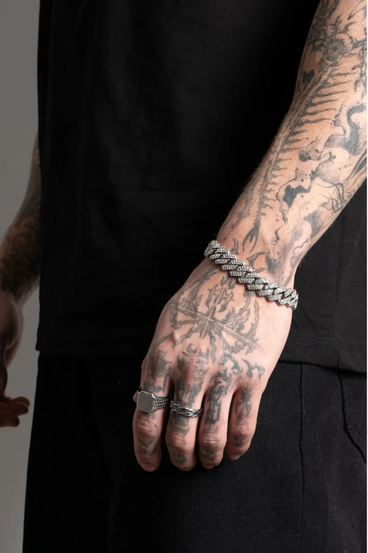 Çalıkaksesuar 12mm Iced Out Cuban Chain Erkek Bileklik