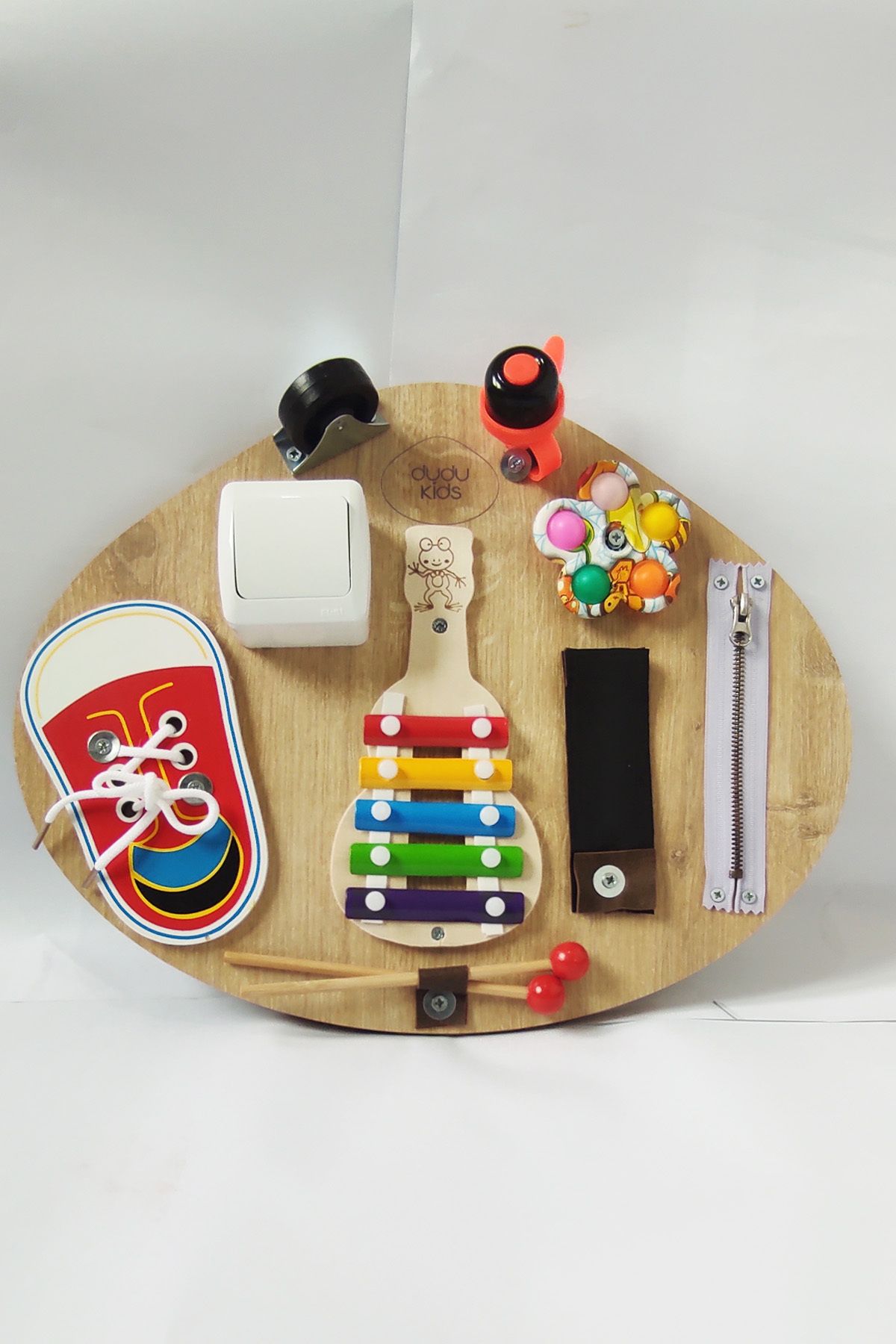 dudu kids Montessori Aktivite Tahtası - Duyusal Gelişim Panosu - Etkinlik Tahtası - 1. Yaş Doğum Günü Hediyesi