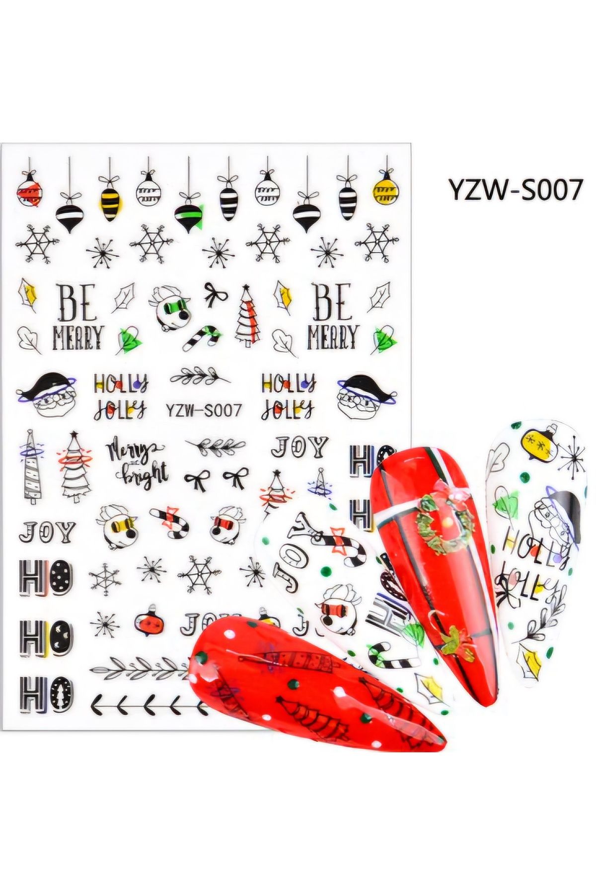 Sibelon 3D Kabartmalı Nail Art Sticker Kendinden Yapışkanlı Tırnak Dövmesi Takma Tırnak Süsleme