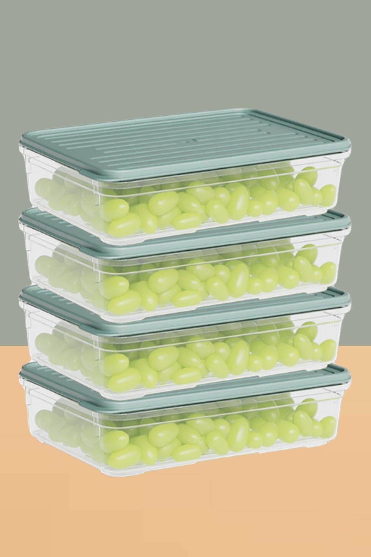 Dnl Home 4'lü Diprfriz Saklama Kabı 1100 ml Buzdolabı Dondurucu Organizer Saklama Kabı