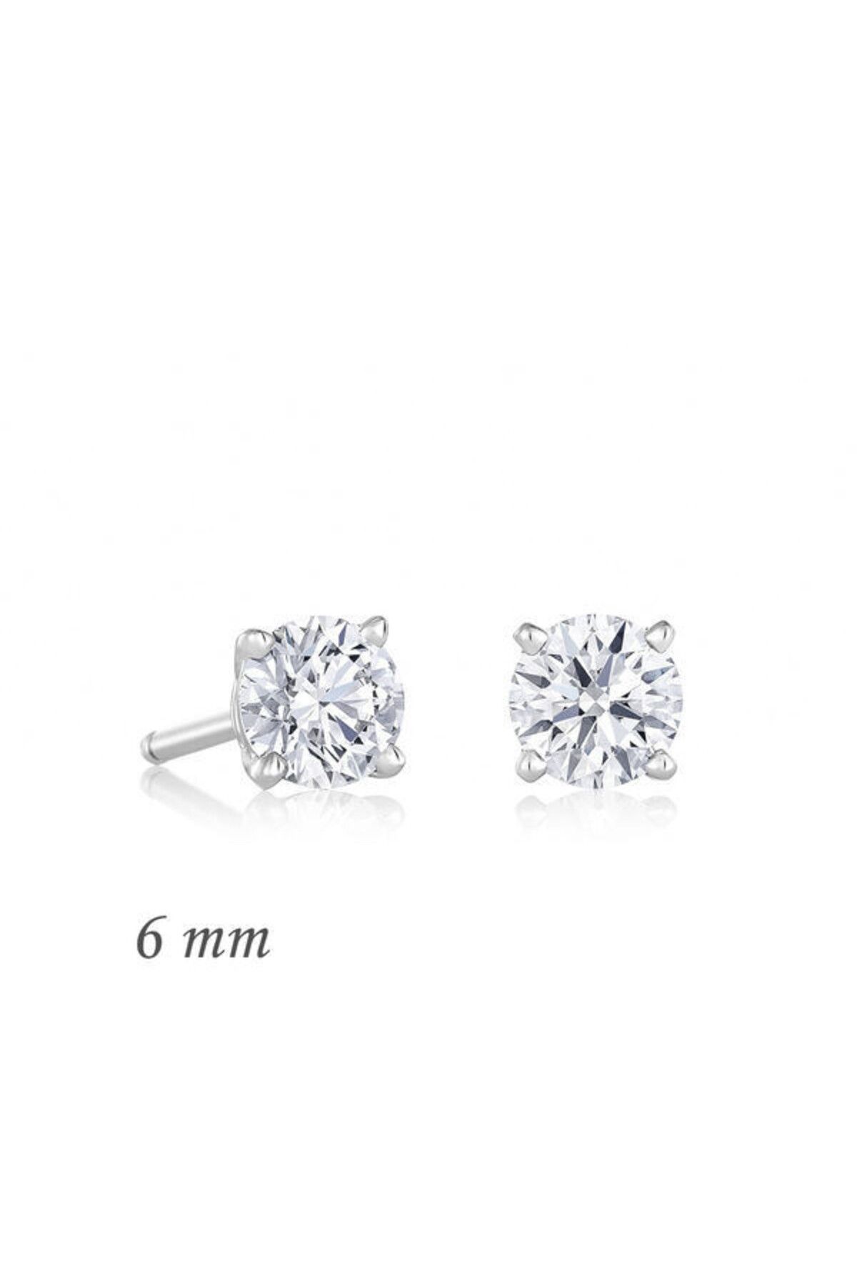 shop TeK Taş Çivili 925 Ayar Gümüş Küpe