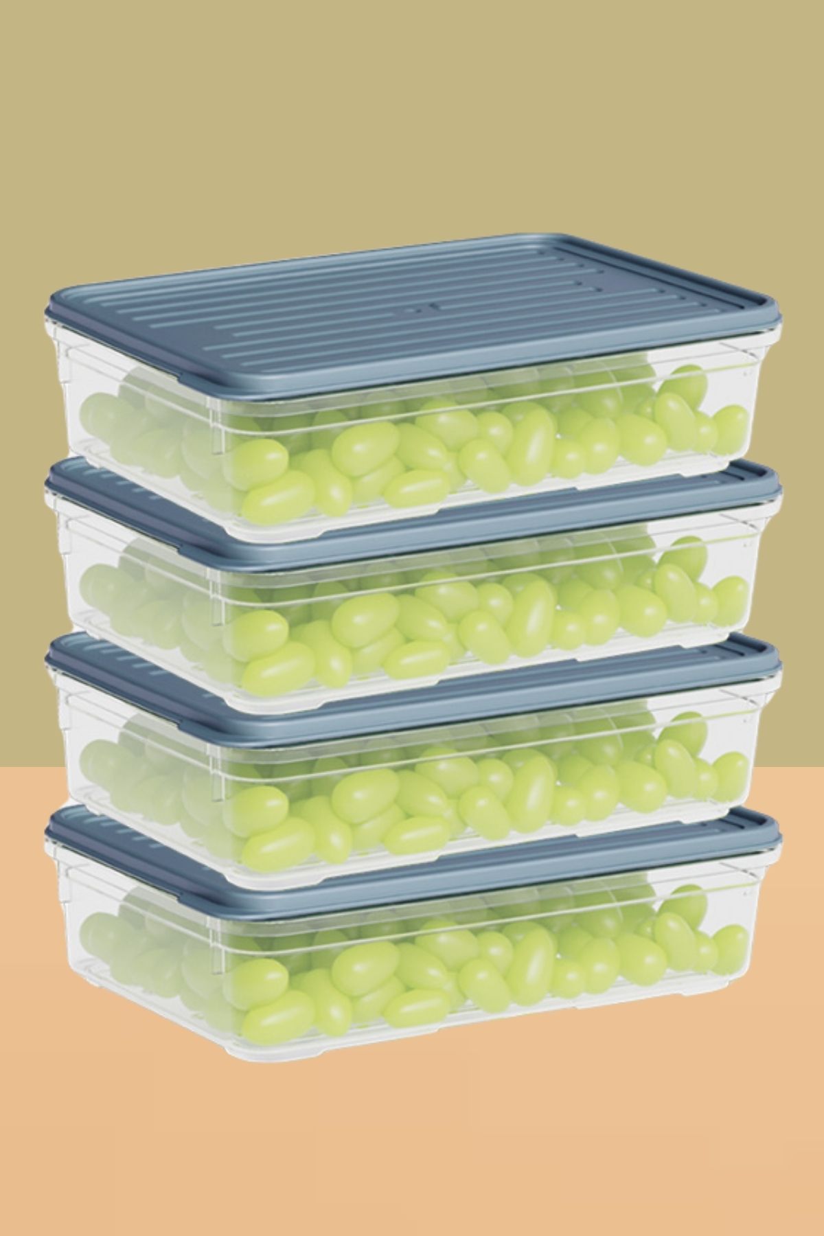 Dnl Home 4'lü Diprfriz Saklama Kabı 1100 ml Buzdolabı Dondurucu Organizer Saklama Kabı