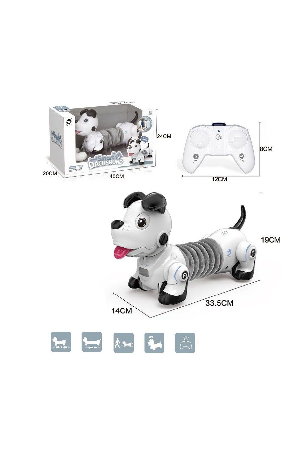 Easy Tedarik GL-777-603 Uzaktan Kumandalı Işıklı ve Sesli Sevimli Akıllı Köpek -Vardem Oyuncak
