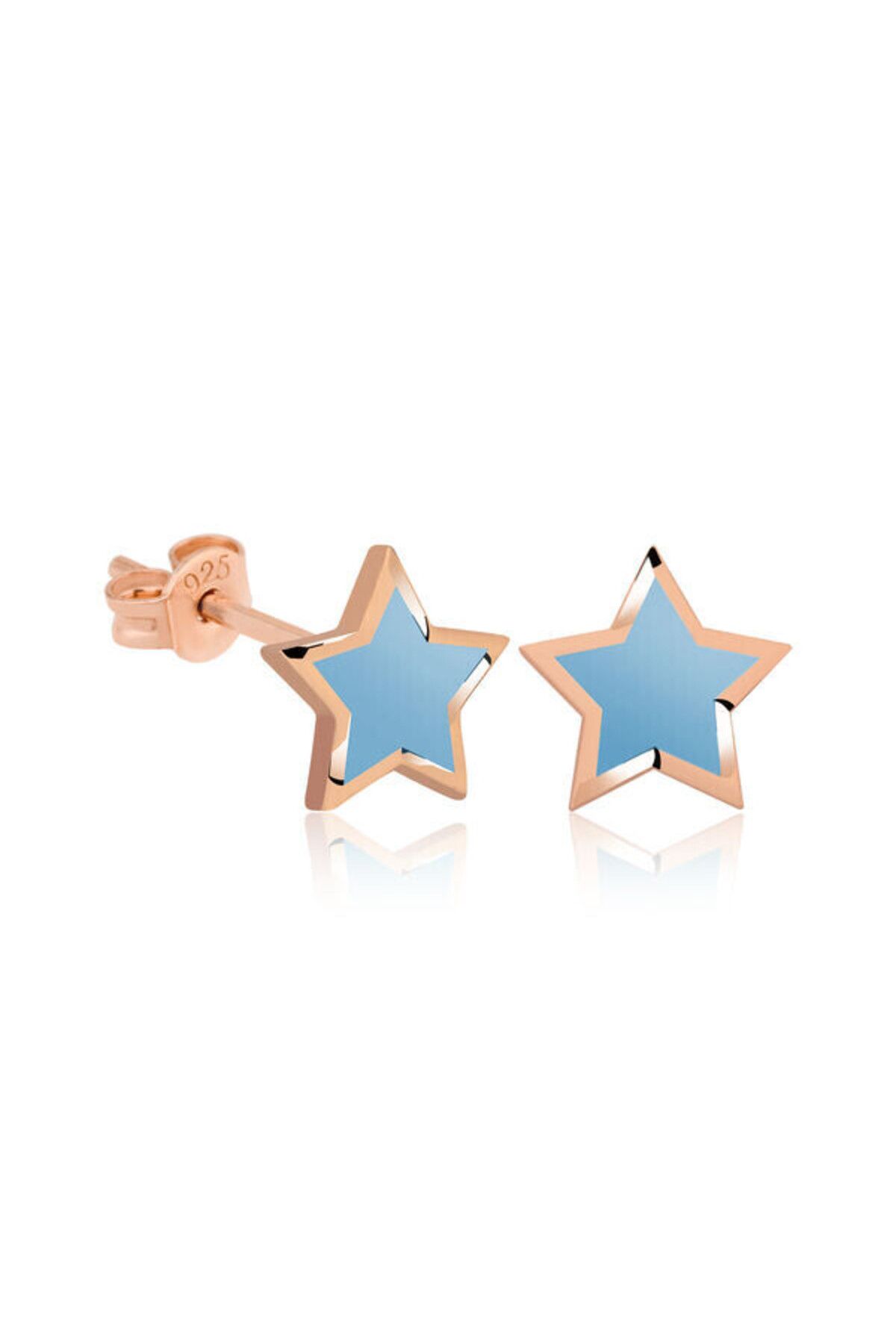 shop Fosforlu Pembe Yıldız 925 Ayar Gümüş Küpe