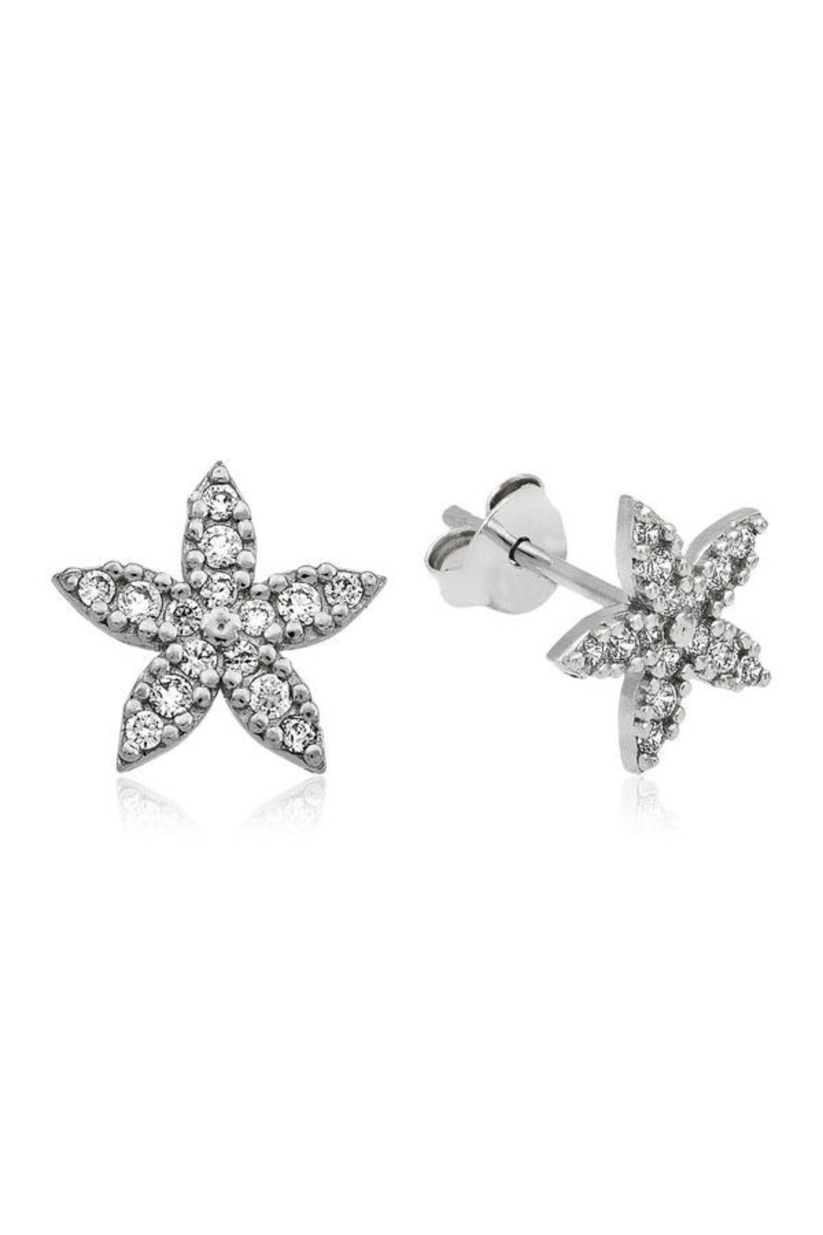 shop Çiçek Çivili 925 Ayar Gümüş Küpe