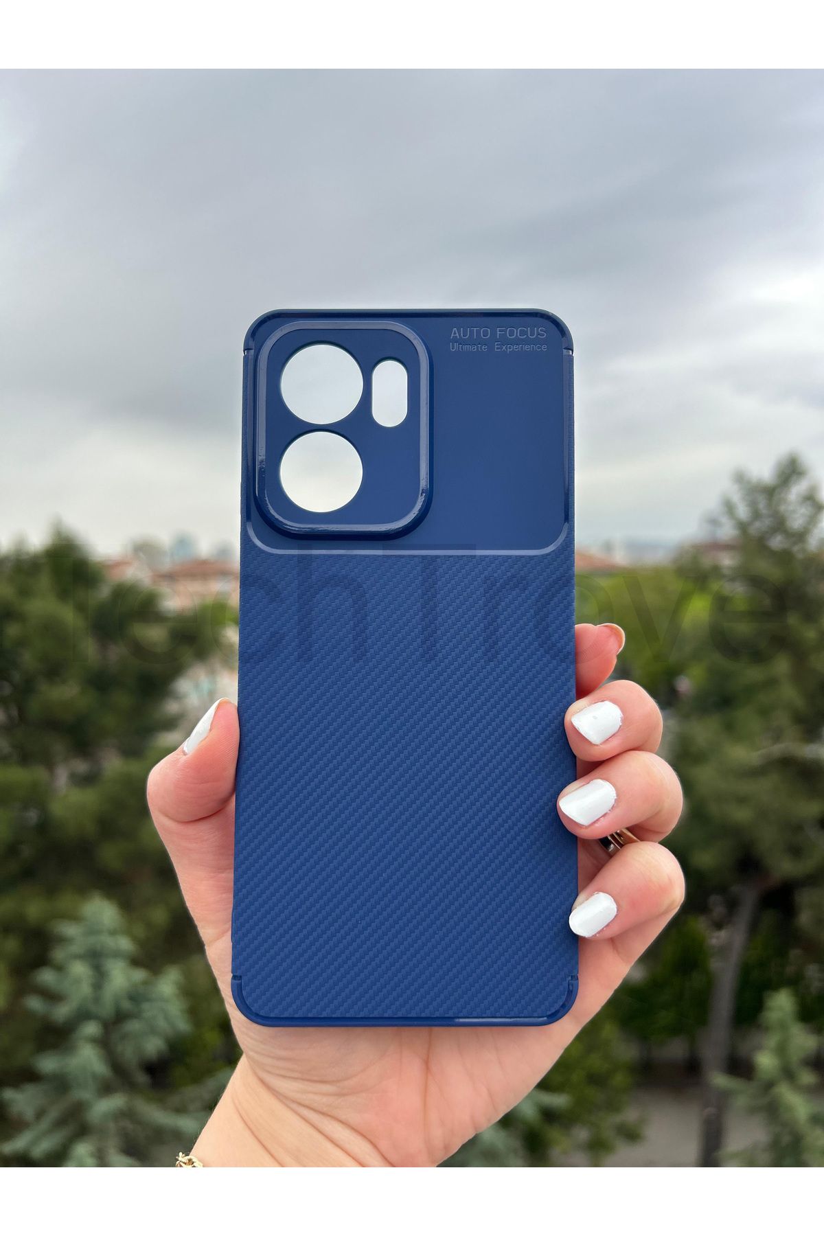 TechTrove Oppo Reno 13F Kılıf Karbon Tasarımlı İnce Yapılı Kamera Koruma Çıkıntılı Kapak