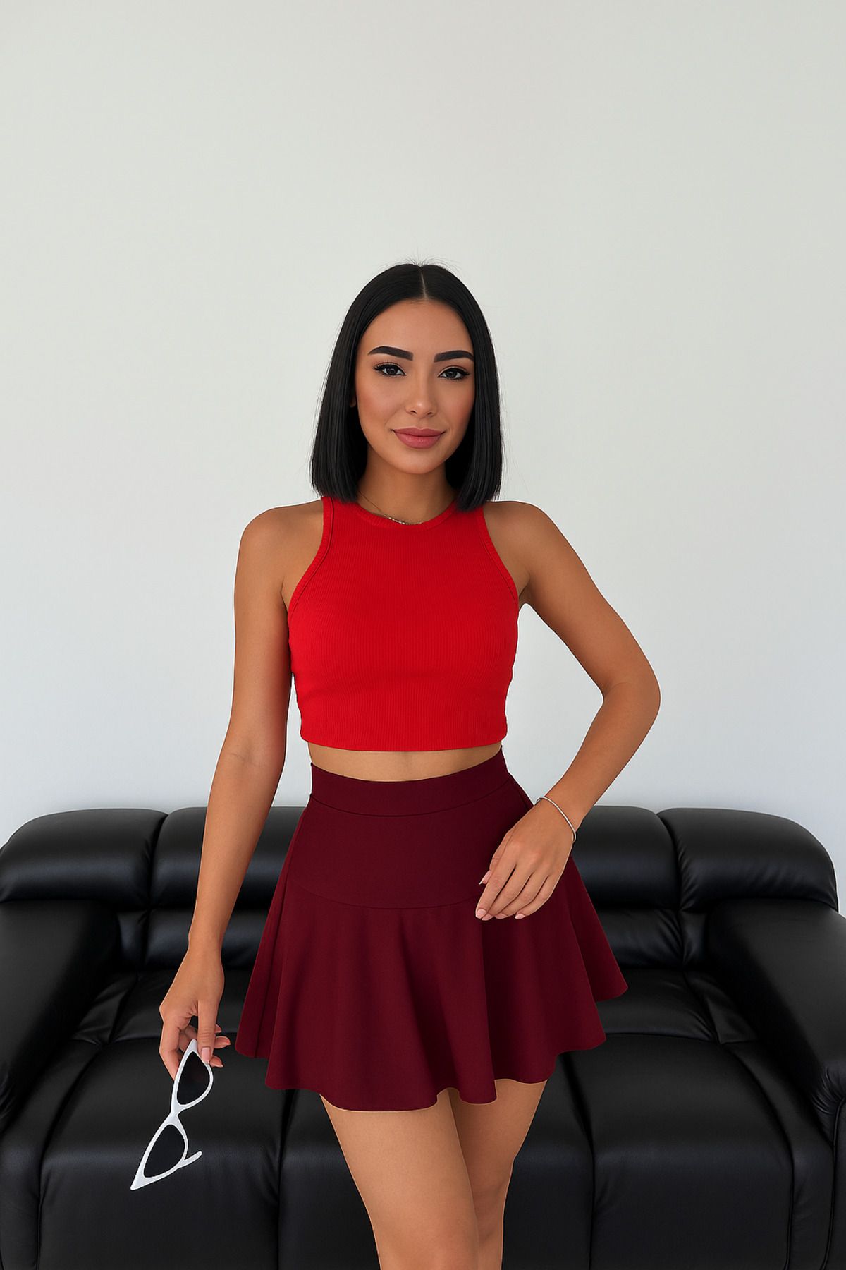 LC Waikiki kadın dalgıç kumaş kısa mini şık ve tarz etek