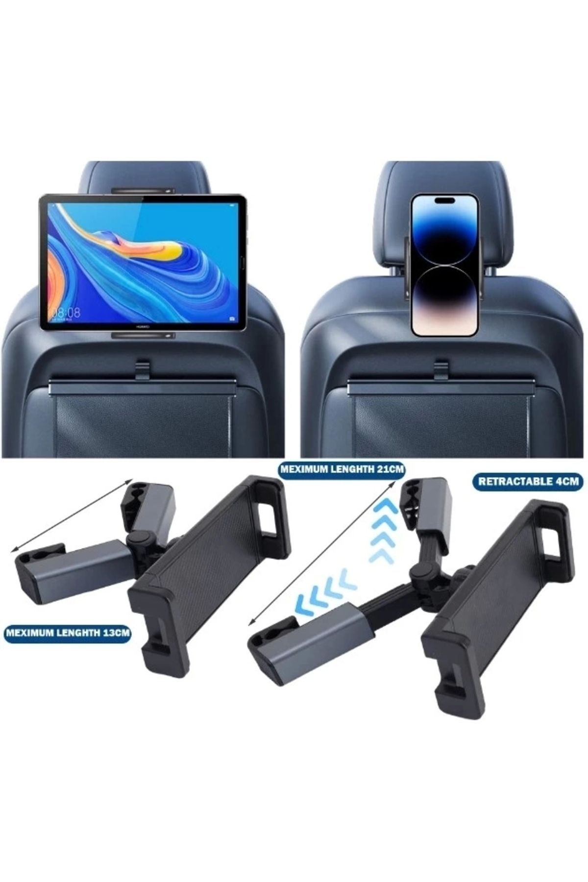 OurStyles Pratik Koltuk Arkası Ayarlanabilir Tablet Telefon Tutucu