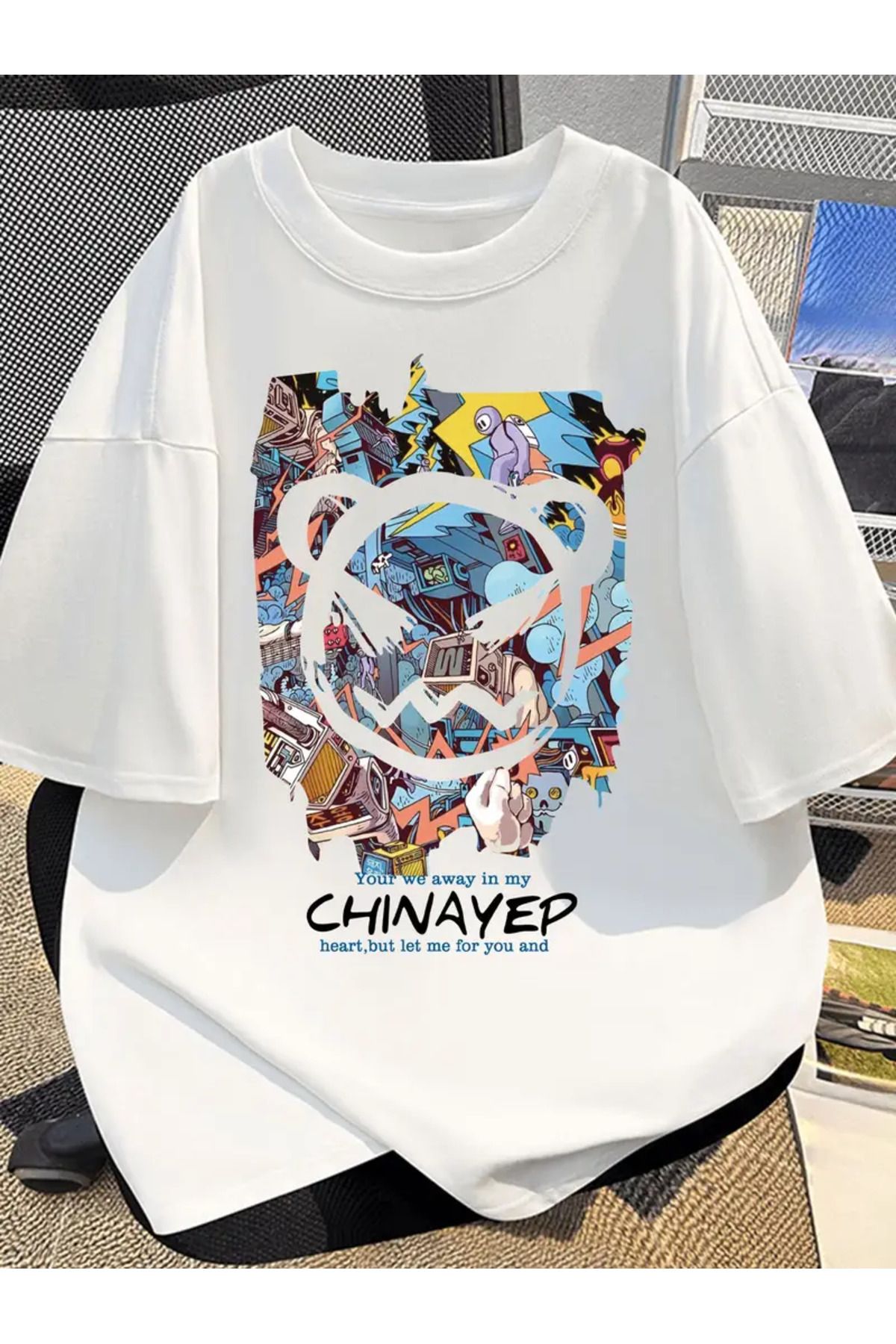 AEMİ Unisex Oversize Bisiklet Yaka T-shirt