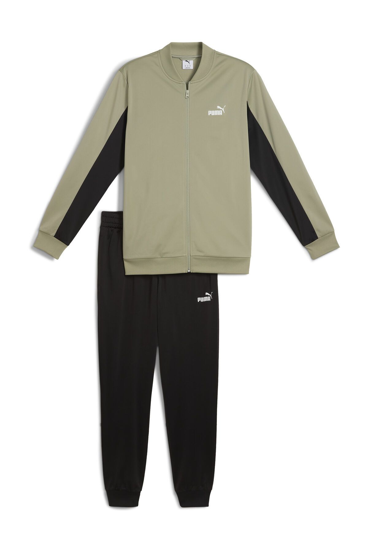 Puma-Knitted suits, regular fit, long sleeve, regular style, stand-up collar, side pockets, knitted, solid color 1