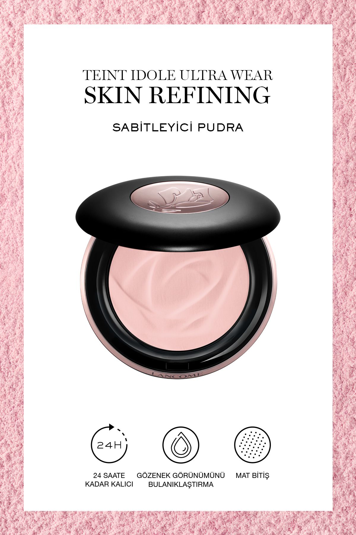 Lancome Teint Idole Ultra Wear Sabitleyici Pudra 01 Grasse Pink 3614274296990