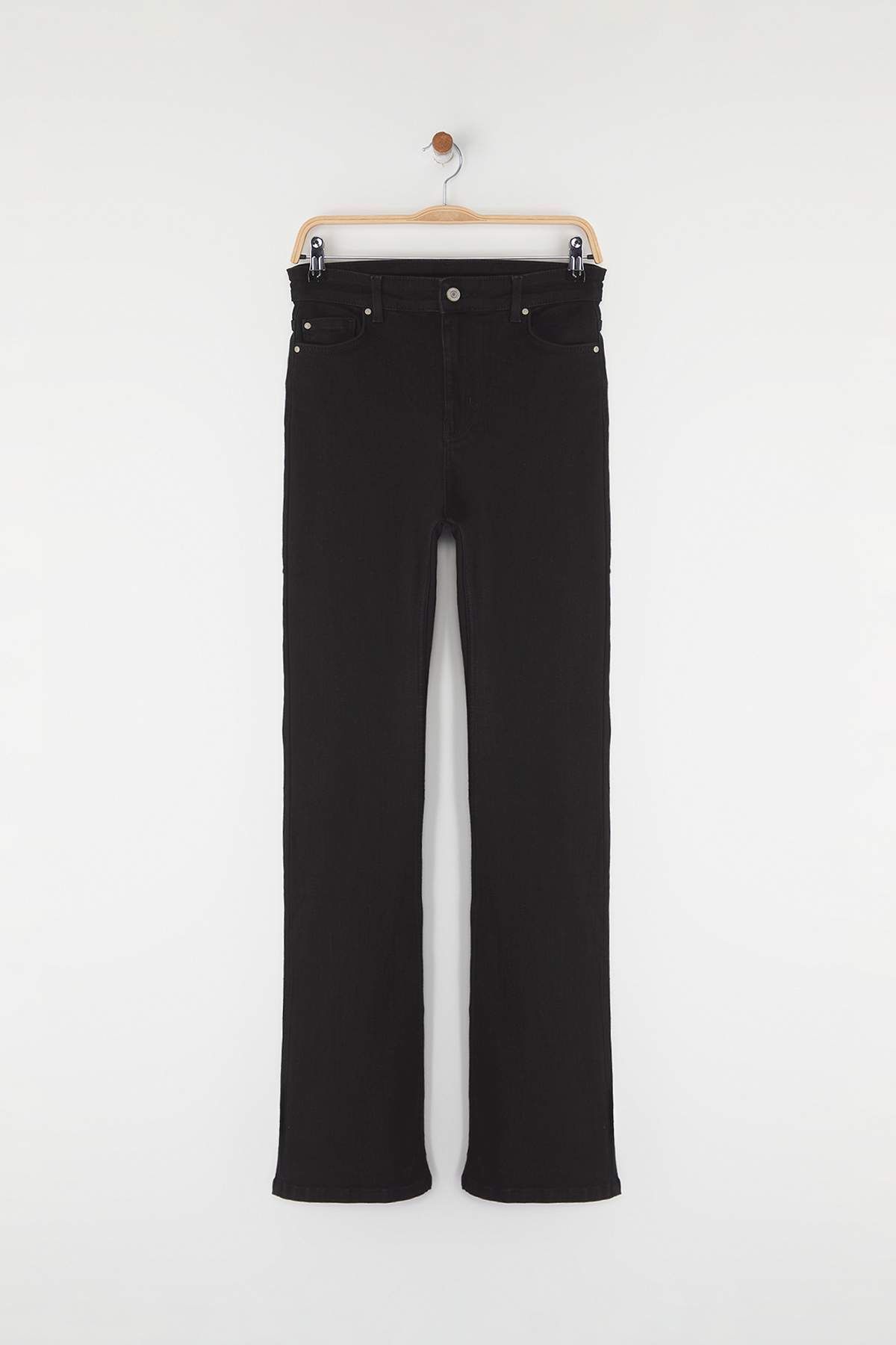 Trendyol Collection Czarne Jeansy Dzwony Z Wysokim Stanem Kobieta - 40