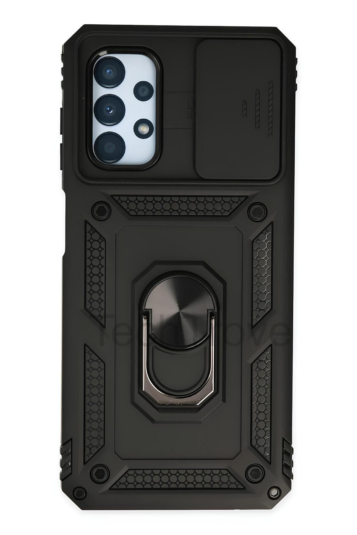 TechTrove Samsung Galaxy A33 5G Kılıf Sürgülü Kamera Korumalı Yüzüklü Stand Olabilen Magnetic Tpu Tank Kapak