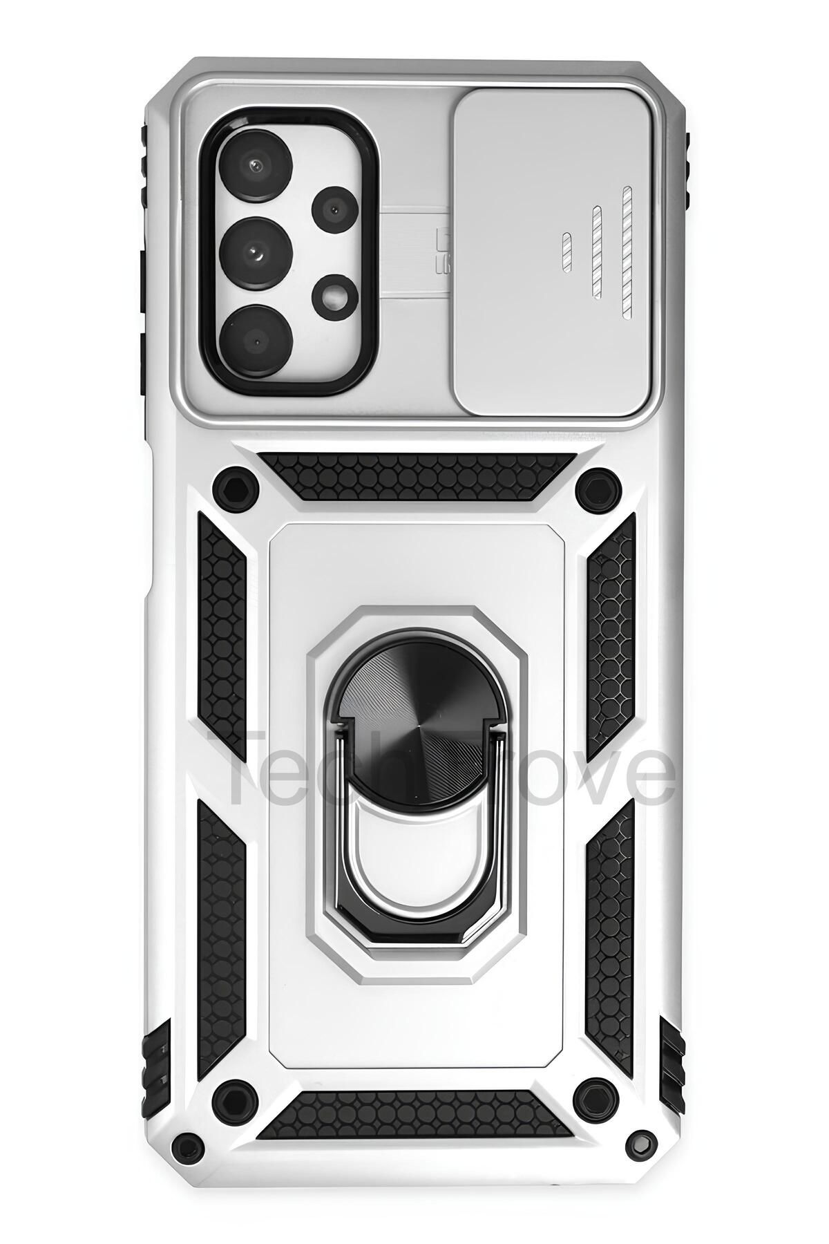 TechTrove Samsung Galaxy A33 5G Kılıf Sürgülü Kamera Korumalı Yüzüklü Stand Olabilen Magnetic Tpu Tank Kapak