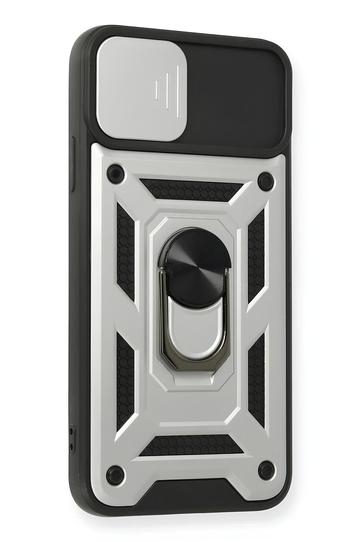 TechTrove iPhone 15 Kılıf Sürgülü Kamera Korumalı Yüzüklü Stand Olabilen Magnetic Tpu Tank Kapak